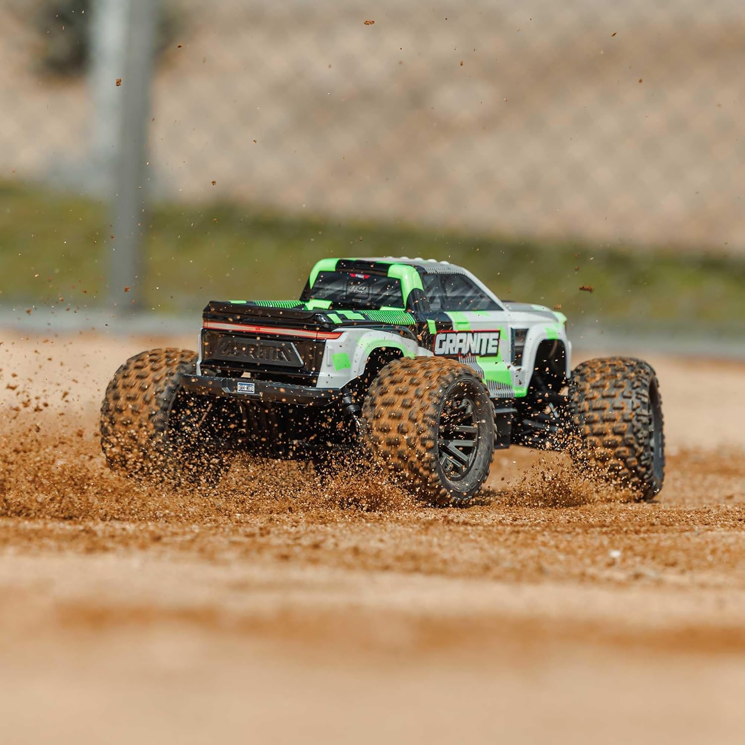 ARRMA RC Truck 1/10 Granite 4X4 RTR Brushed Monster Truck, Green, RTR (Battery and Charger Not Included) ARA4202V4T1