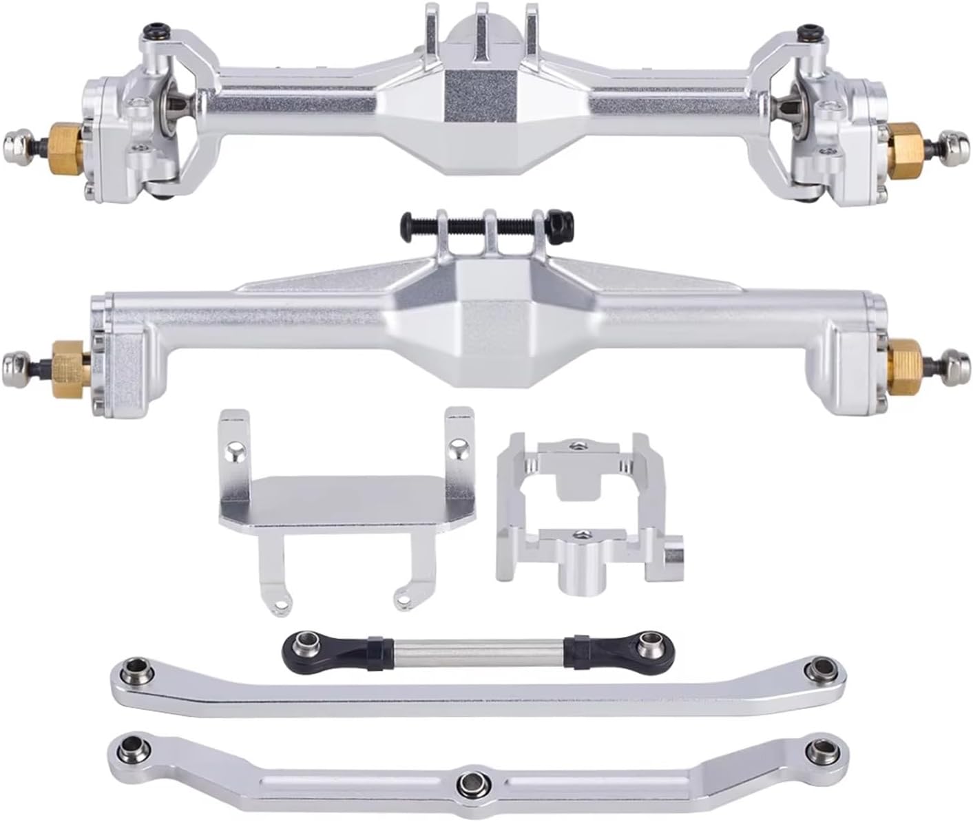 RC Car Upgrade Parts Compatible with TRX4-M 1/18 RC Crawler Car Upgrade Parts Portal Axle with Lay Down Servo Mount Accessories(Silver)