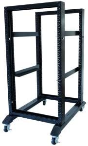 RAISING ELECTRONICS Open Rack 15U 4 Post Open Frame 19-Inch Data Network Desktop Server/Audio Rack
