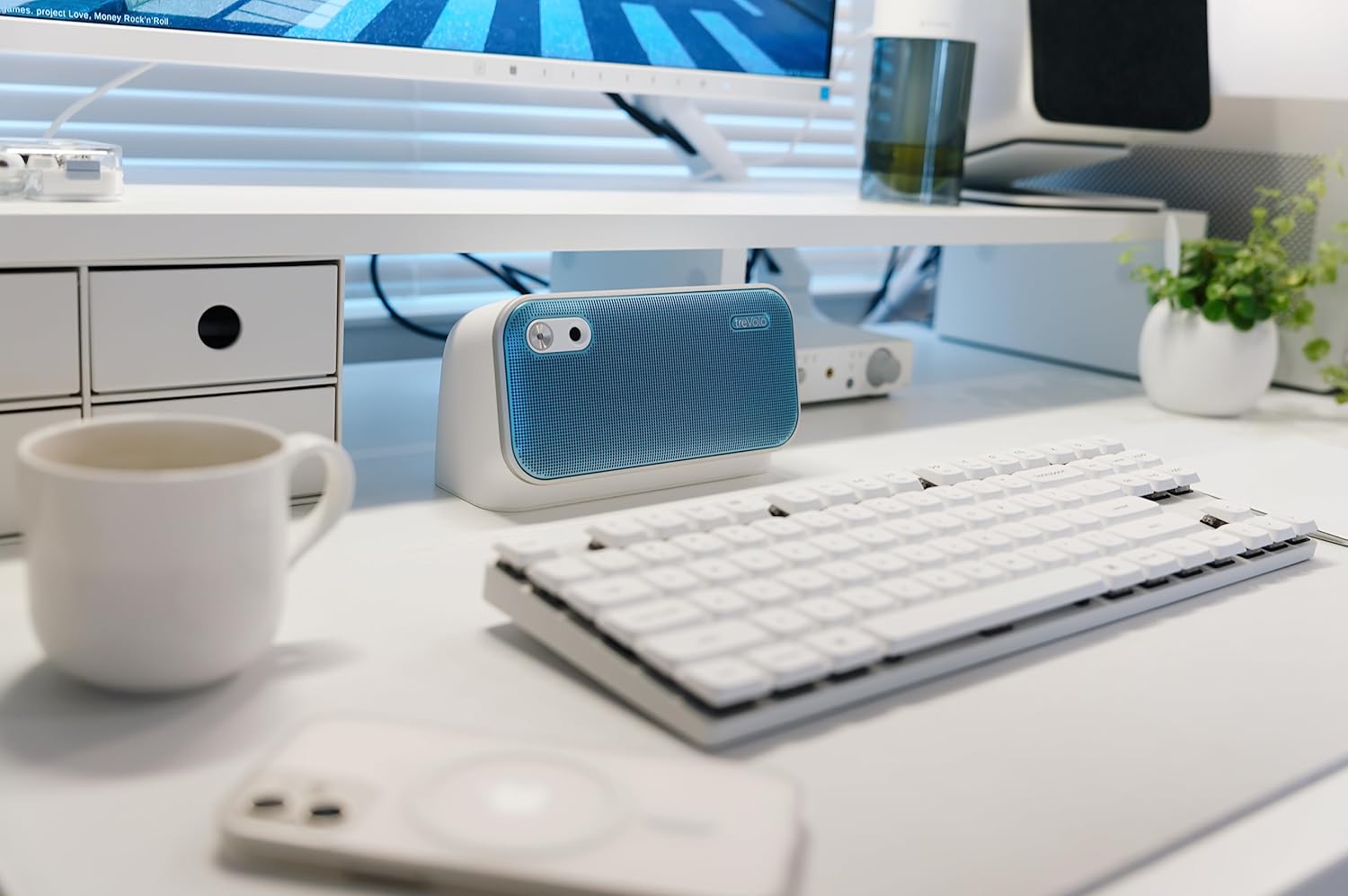 BenQ treVolo U Desktop Dialogue Speaker, Speakerphone with HD Mic, for Steam Deck, Listening Audiobooks, Podcast, CB/Ham Radio (NR, Noise Cancellation), Voice Chat, Discord, Online Chat, Blue