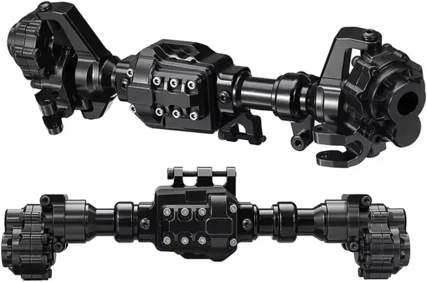 Compatible with Trxs for TRX-4 for Defender for Bronco G500 1/10 RC Crawler Car Upgrade Parts Aluminum Portal Axle Housing RC Assortment(Black)