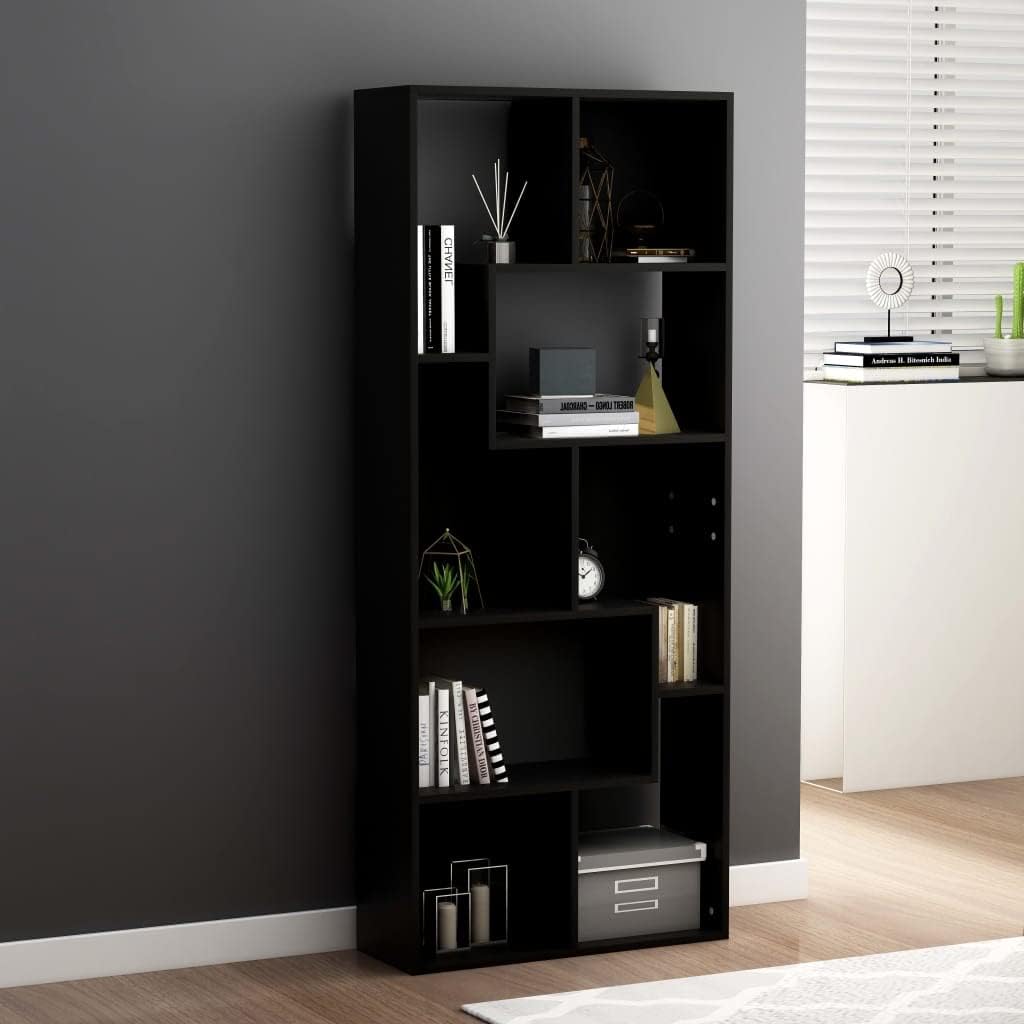 ZQQLVOO Book Cabinet,Book case,Tall Bookshelf,Standing Shelf,for Living Room, Office, Study, Hallway, Can Also be Used as a Sideboard, Black 26.4