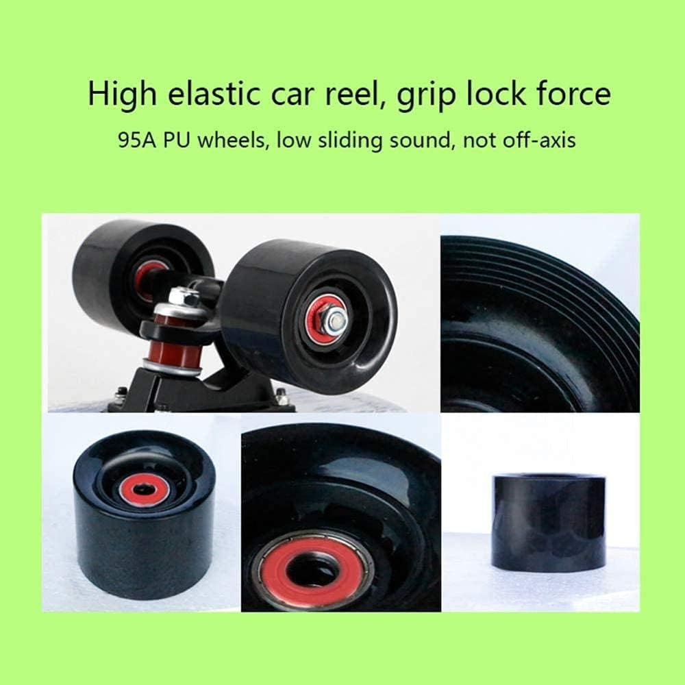 Longboard Skateboards 31 Complete 7 Layer Maple Wood Mini Longboard Skateboards for Adult Beginner Boys Youth Black Upgrade (Green)