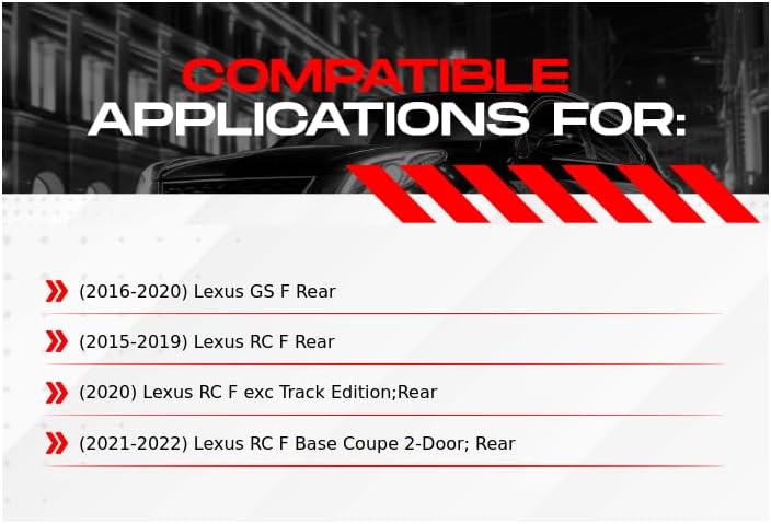 R1 Concepts Rear Brake Rotors For 2016-2020 Lexus GS, 2015-2022 Lexus RC F| Slotted Disc Brake Rotors| Brakes and Rotors Brakes and Rotors