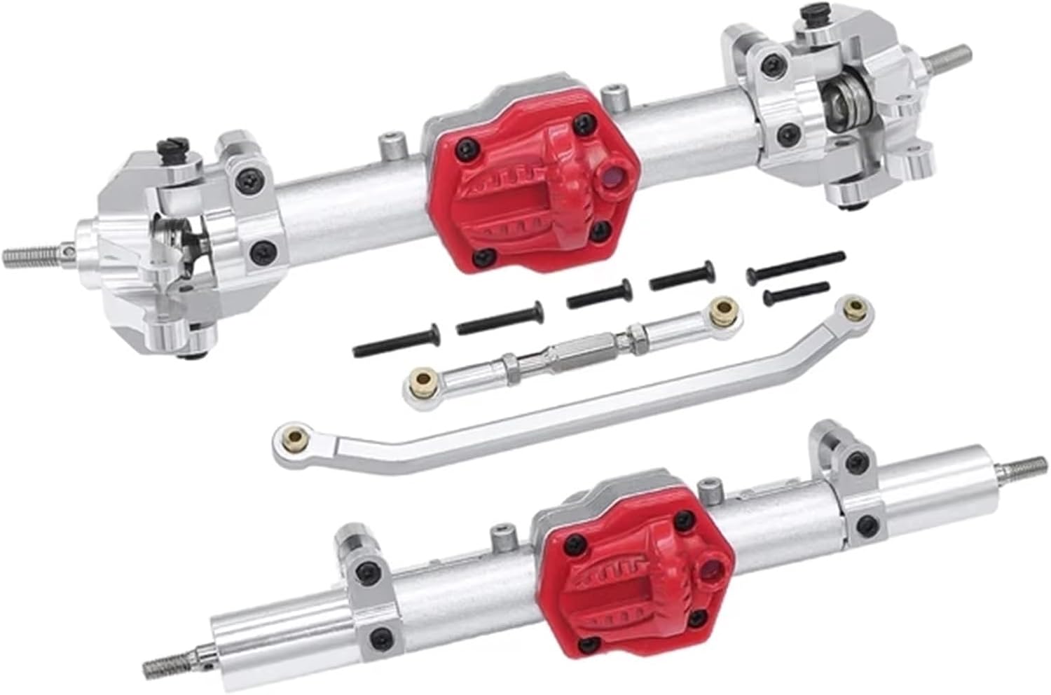 RC Axle For MN For MN128 1/12 Aluminum Alloy Front Rear Axle Differential Assembly RC Car Upgrade Part(Red)