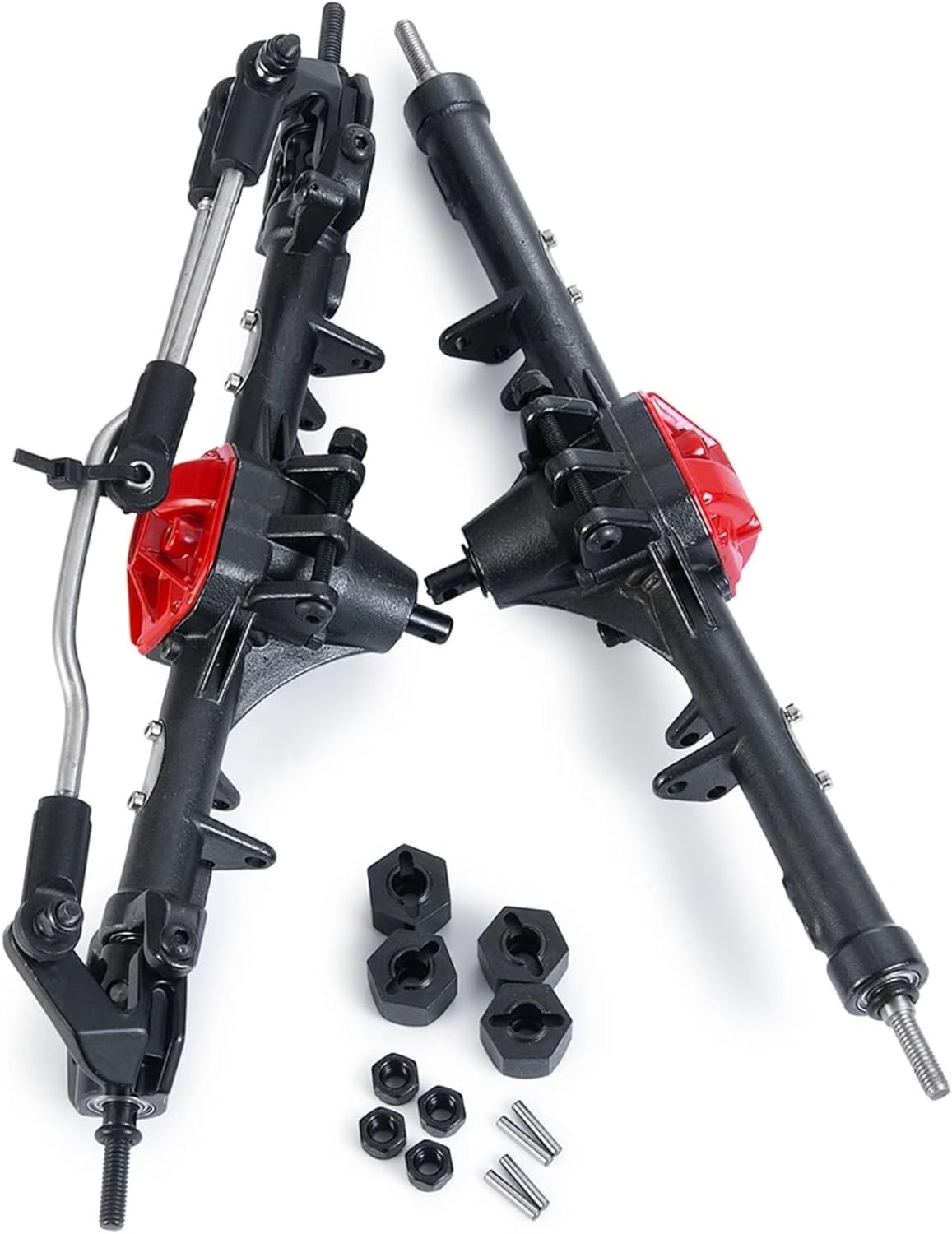 RC Car Parts for Axial for SCX10 II 90047 90046 90059 90060 1/10 RC Crawler Car Metal Front Rear Portal Axle Upgrade Parts Modified Accessories(1 Set (2pcs))