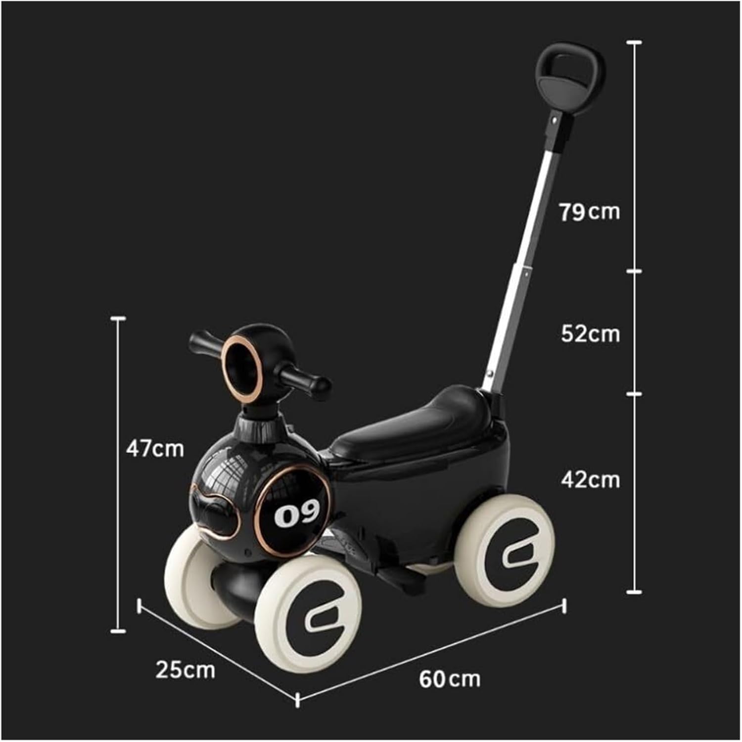 Wiggle Scooter Balance Bike Toys with Retractable Handle Wiggle Car Kids Under Seat Storage Gifts for Boys Girls Toy