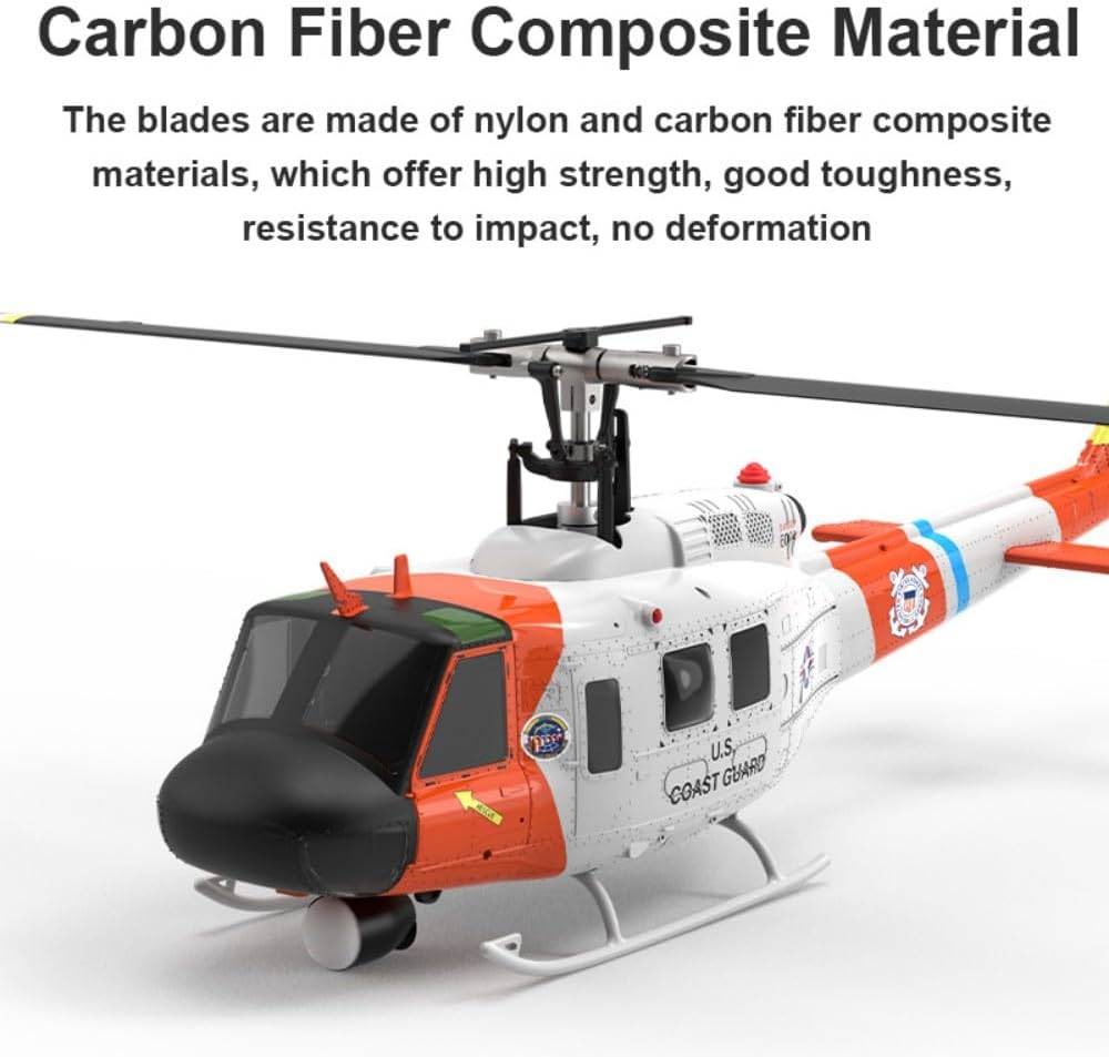 Hanll F07S GPS UH-1 Huey Professional-Grade RC Helicopter – Dual Brushless Motors, GPS & Optical Flow Positioning, Altitude Hold, 8CH HD Display Transmitter, Type-C Charging, for Adults