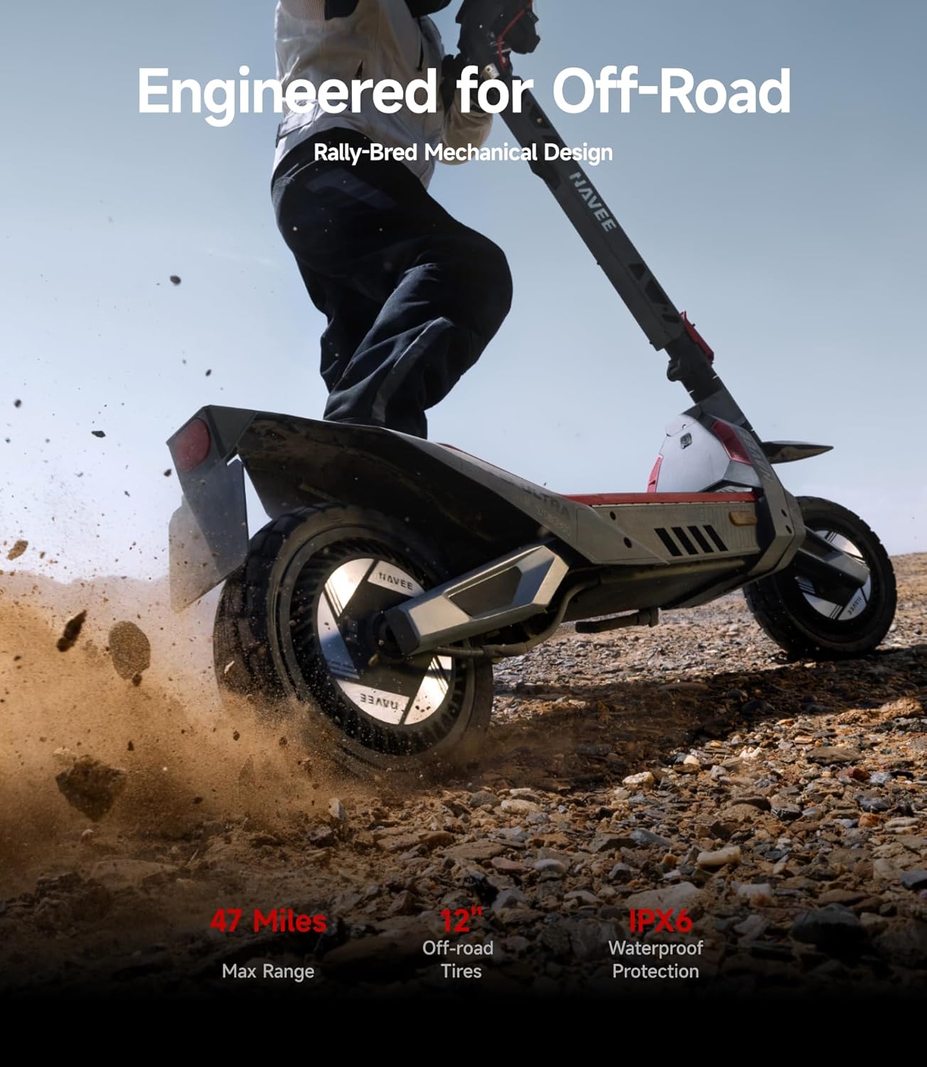 NAVEE XT5 Pro Electric Scooter, 31 mph Top Speed, 46.6 Miles Max Range, 2200W Peak Motor, Dual Damping Arm Suspension & Disc Brake, Fast Charging Scooter for Adults Teens, 12