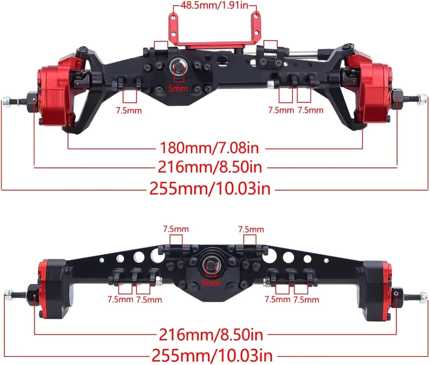 RC Axle For Axial For Capra 1.9 For UTB AXI03004 For LCG 1/10 Aluminum F9 Offset Front Rear Portal Axle With Servo Mounts RC Crawler For Chassis Upgrade(Silver,Set)