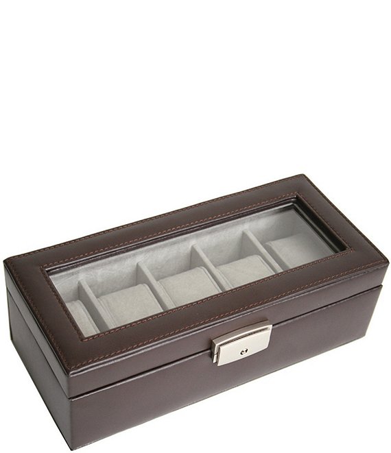 Leather Five-Slot Watch Box