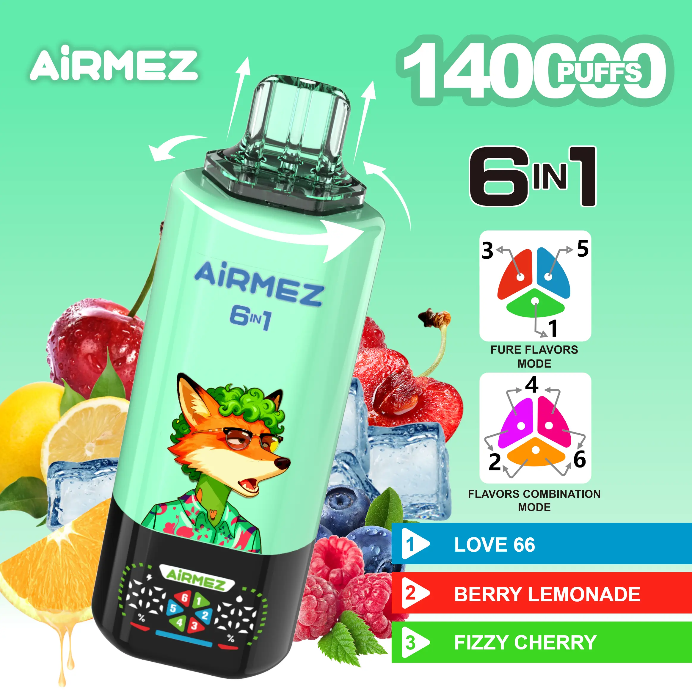 🔥AIRMEZ FOX 140K 6 in 1 (5pcs) - MYEU VAPES