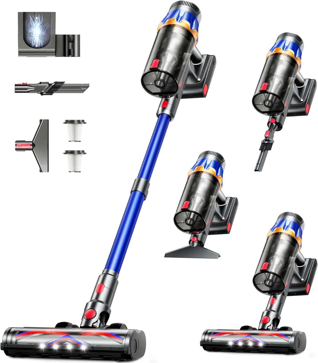 Cordless Vacuum Cleaner, Upgraded 600W 50KPA 70Mins Cordless Stick Vacuum Cleaner with Self-Standing and Smart Screen, Anti-tangle Wireless Vacumm, Vacuum Cleaners for Home/Pet Hair/Carpets/Floors