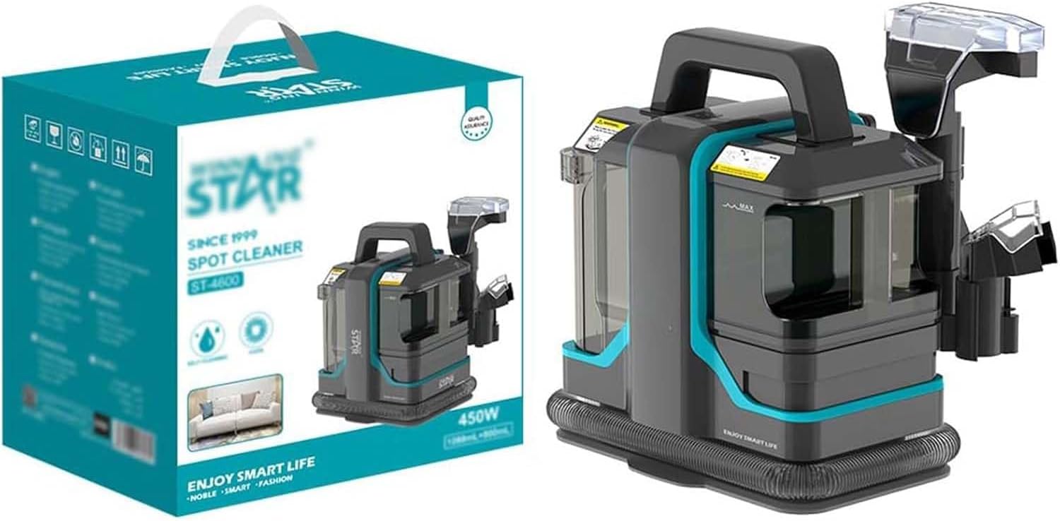 TREEYX Handheld Spot Carpet Cleaner, 450W Carpet & Upholstery Cleaner Machine, 11kpa Strong Suction Spot and Stain Remover with 2 Brush