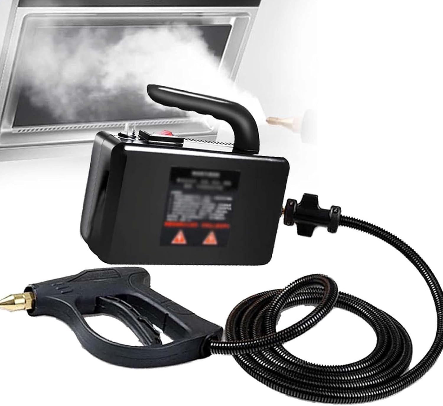 High Pressure Steam Cleaner,2600W Handheld High Temp Cleaning Machine,Vapor Steamer for Home Use Grout Tile Kitchen Grease Car Black