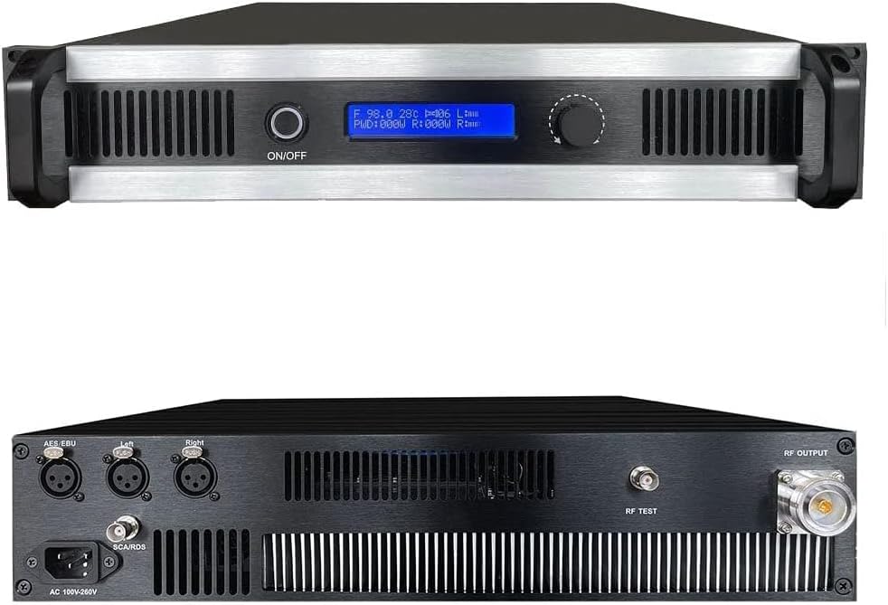 2000W FM Broadcast Transmitter for Church, Professional High Power Long Range FM Radio Transmitter for Broadcasting Equipment for Radio Station