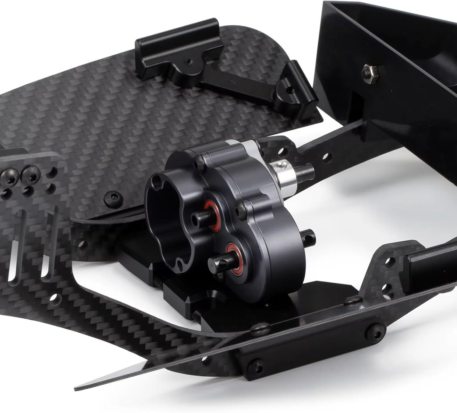 RC Crawlers Components For SCX10 For AR44 AR45 For Capra For TRX4 H4 1/10 For LCG Chassis Kit With Molded Rear Trunk Dual Servo Mount Links Gearbox Kit RC Crawler Car Parts(Chassis Kit)