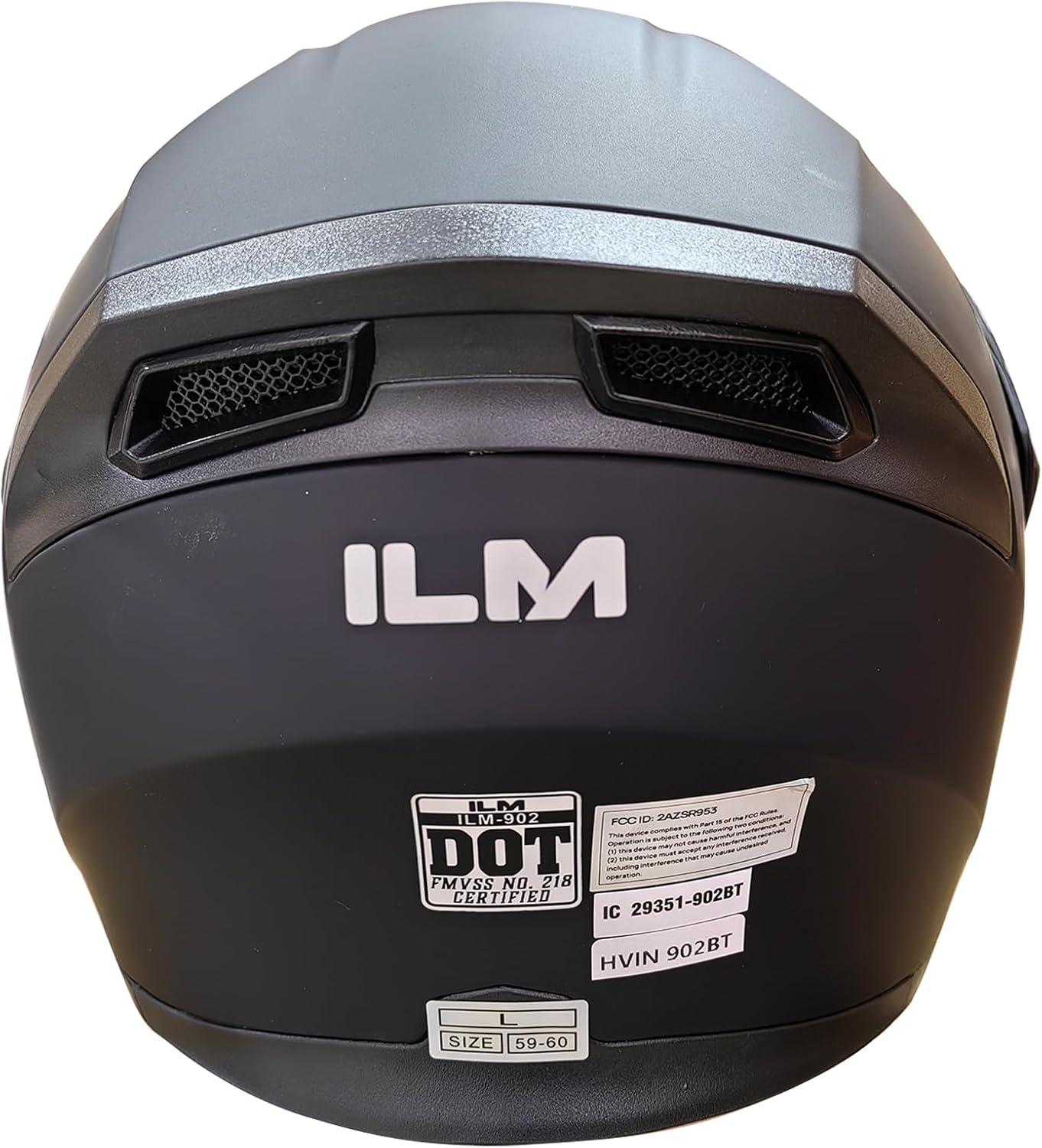 ILM Bluetooth Motorcycle Helmet Modular Flip up Full Face Dual Visor Mp3 Intercom FM Radio DOT Model 902BT PRO(Matte Black, Large)