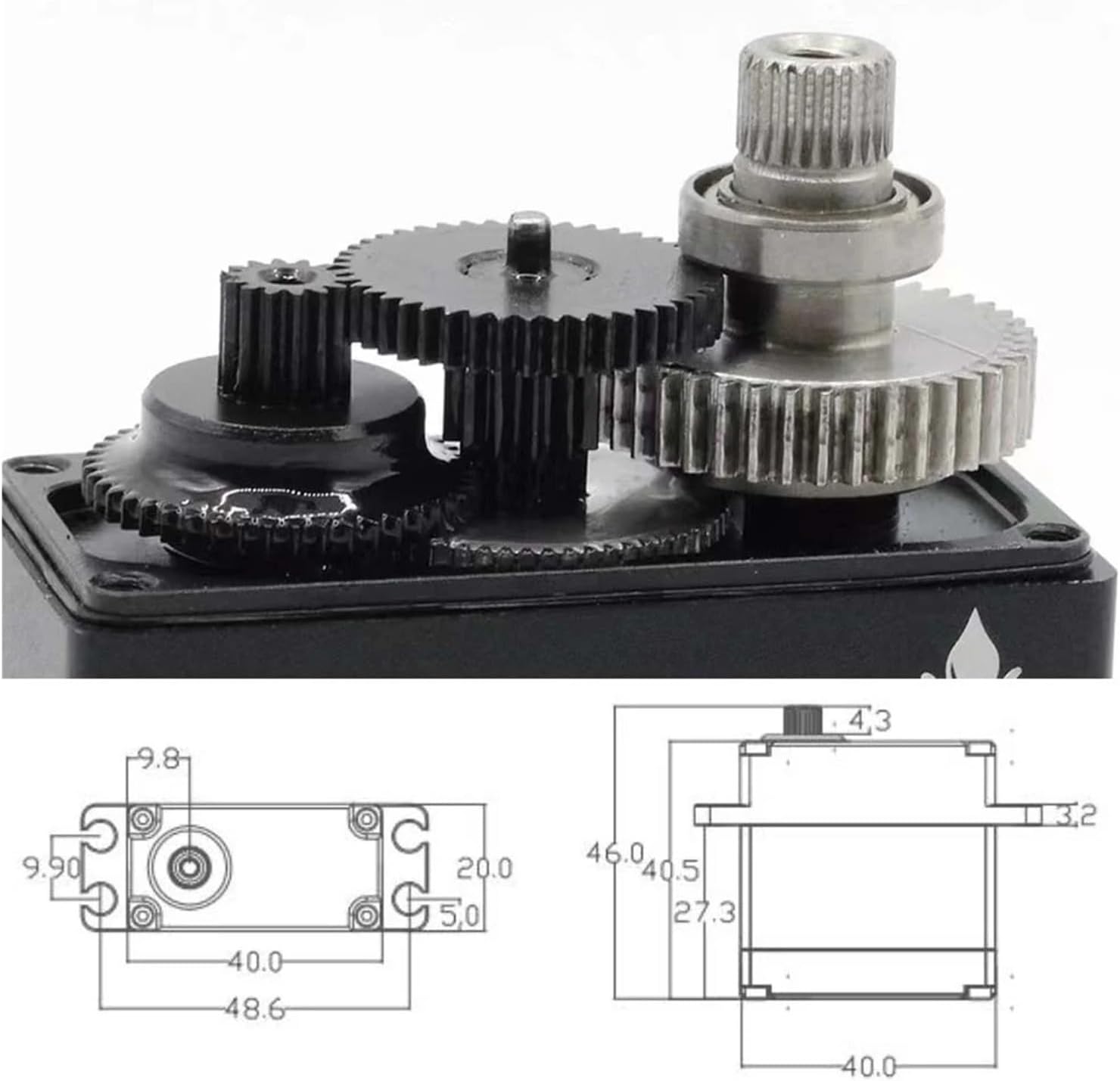 60KG Digital Servo Motor 14V Metal Gear Waterproof Brushless Remote Control Steering Servo(Continuous 360)