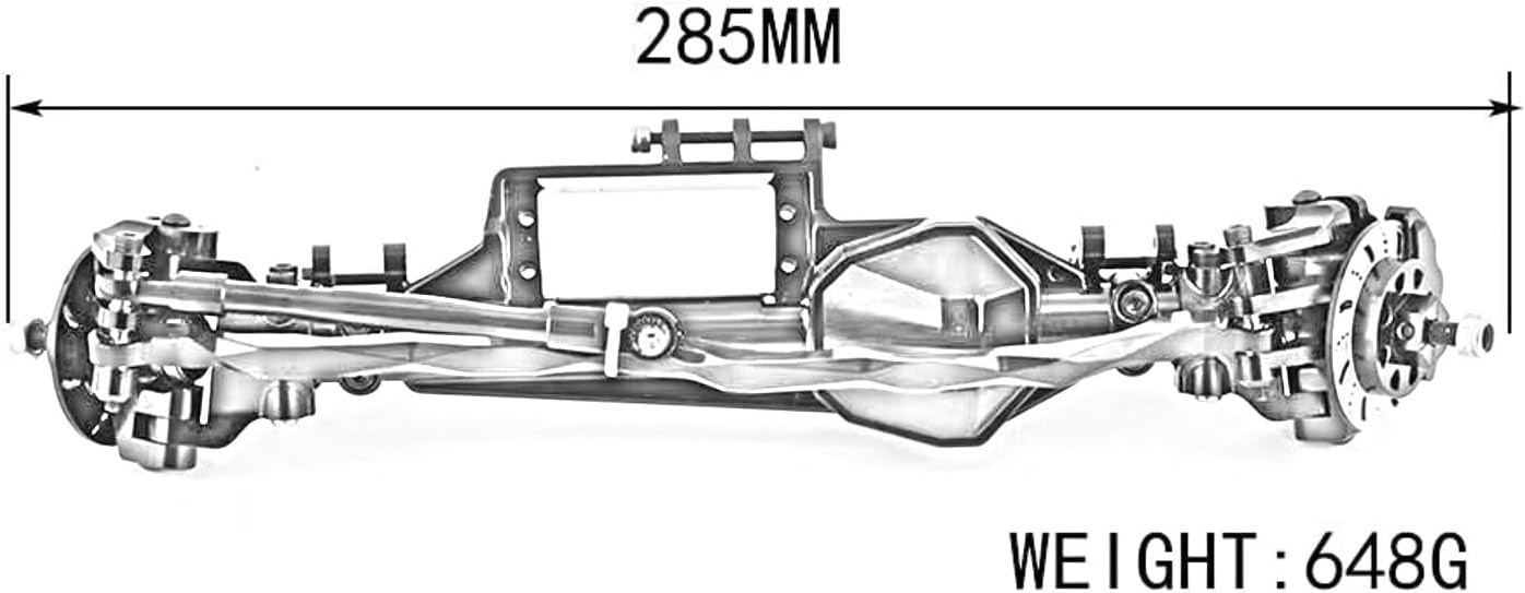 Compatible with Axial RBX10 1/10 RC Crawler Car Upgrade Parts Accessories Metal Front and Rear Complete Axle Set RC Front and Rear Axle(Silver,1Set)