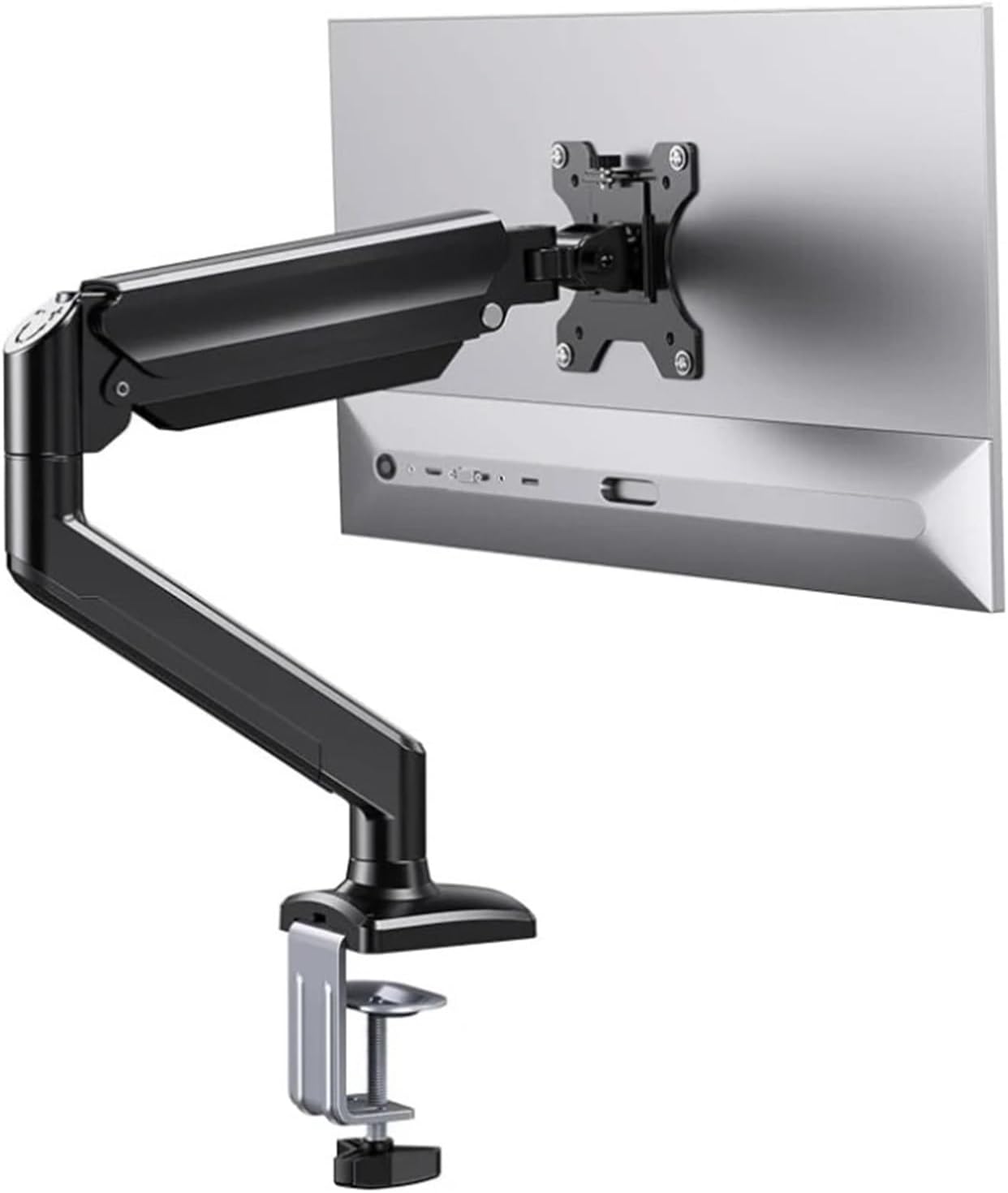 Single Monitor Stand up to 32 inches, 19.8 lbs per Screen, Computer Desk Mount Bracket, Adjustable Gas Spring