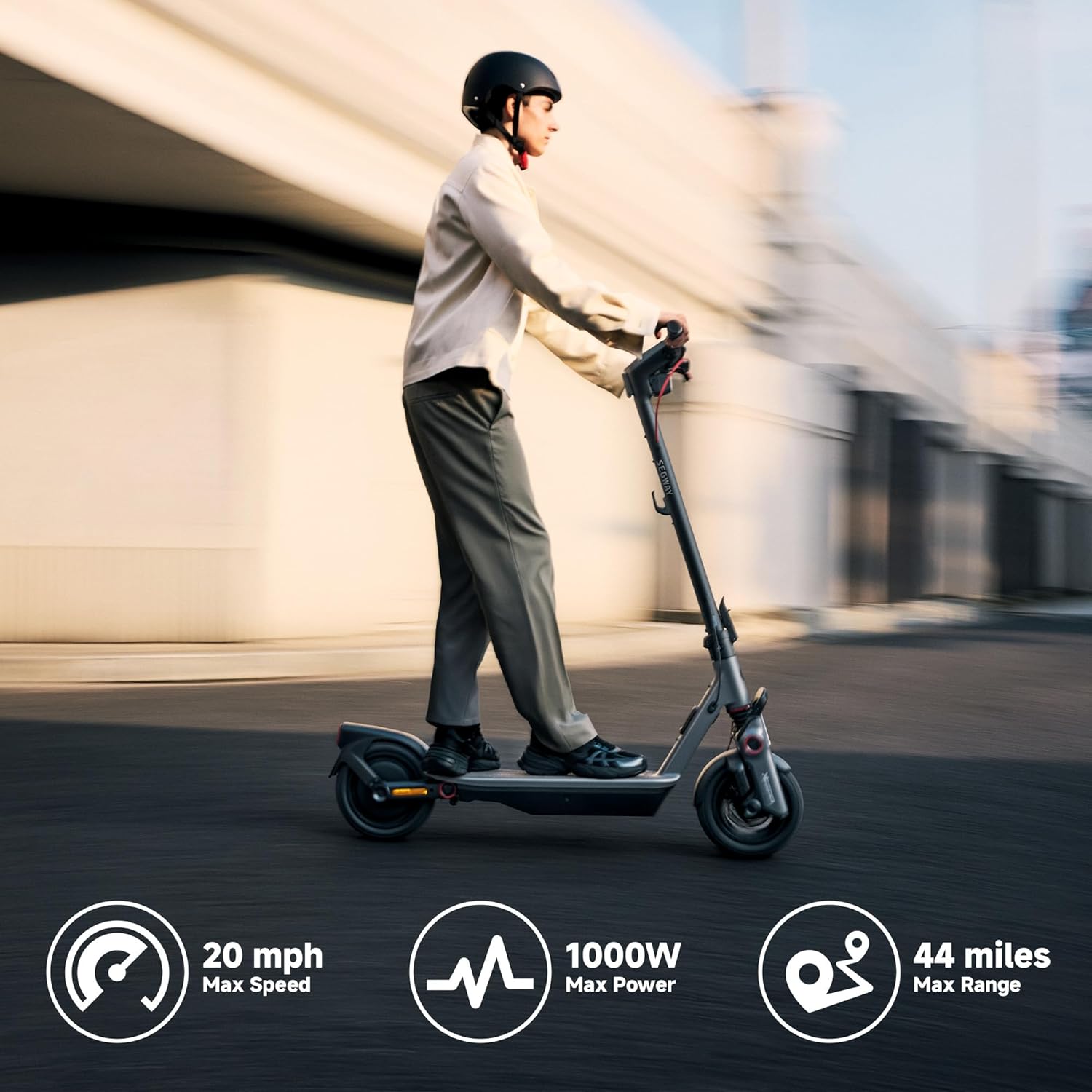 Segway Ninebot F3 Electric Scooter, Up to 20 MPH, 44-Mile Range, Self-Sealing Tubeless Tires, Front Hydraulic & Rear Elastomer Suspension, UL2271 2272 Certified