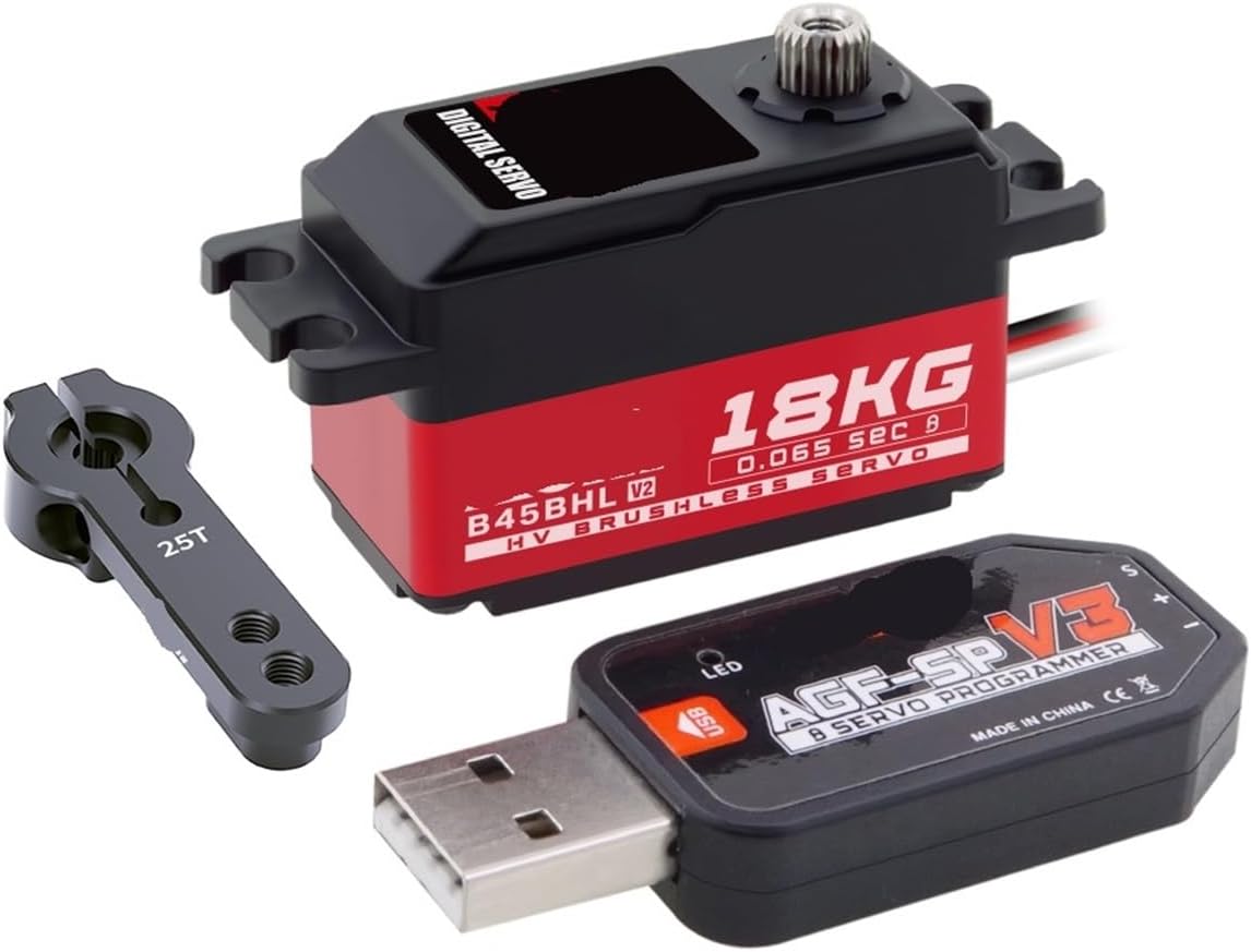 Fast B45BHL V2 18KG Brushless Digital Programmable Low Profile Remote Control Servo for 1/10(B45BHL V2 set3)