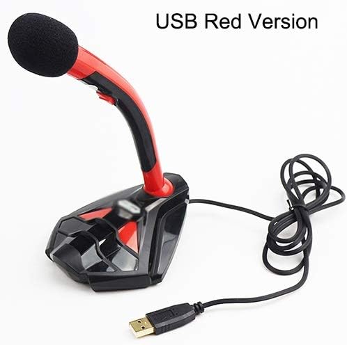 Karaoke Professional Microphone for Computer HD Studio Noise Cancelling USB 3.5mm Microphone Condenser for Recording Vocals PC (Color : Red, Size : USB)