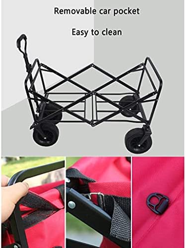 Collapsible Wagon Cart with Wheels Foldable Folding Wagons Carts Silent Universal Wheels,Folding Wagon Outdoor Folding Utility Wagon Folding Garden Outdoor Utility Wagon, Picnic Camping Cart