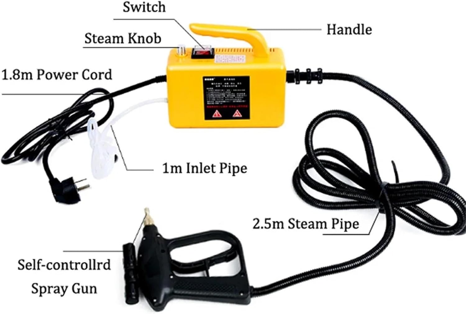 Steam Cleaner High Temperature and Pressure Sterilization Air Conditioning Kitchen and Home Appliances Wet Cleaner 110V 220V(Upgrade Yellow,220 V)