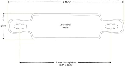 Longboard Skateboard, Freestyle Cruiser, Waterproof and Wood Construction, Cruise Skateboard and Longboard Decks, Lightweight Build (County Line Firm Flex Deck Only)