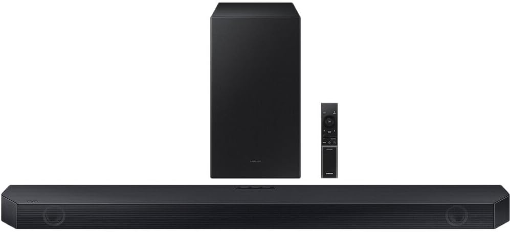Samsung Soundbar 3.1Ch 340W with Wireless Subwoofer HDMI eARC Dolby Atmos Black HW-Q6CC (Renewed)