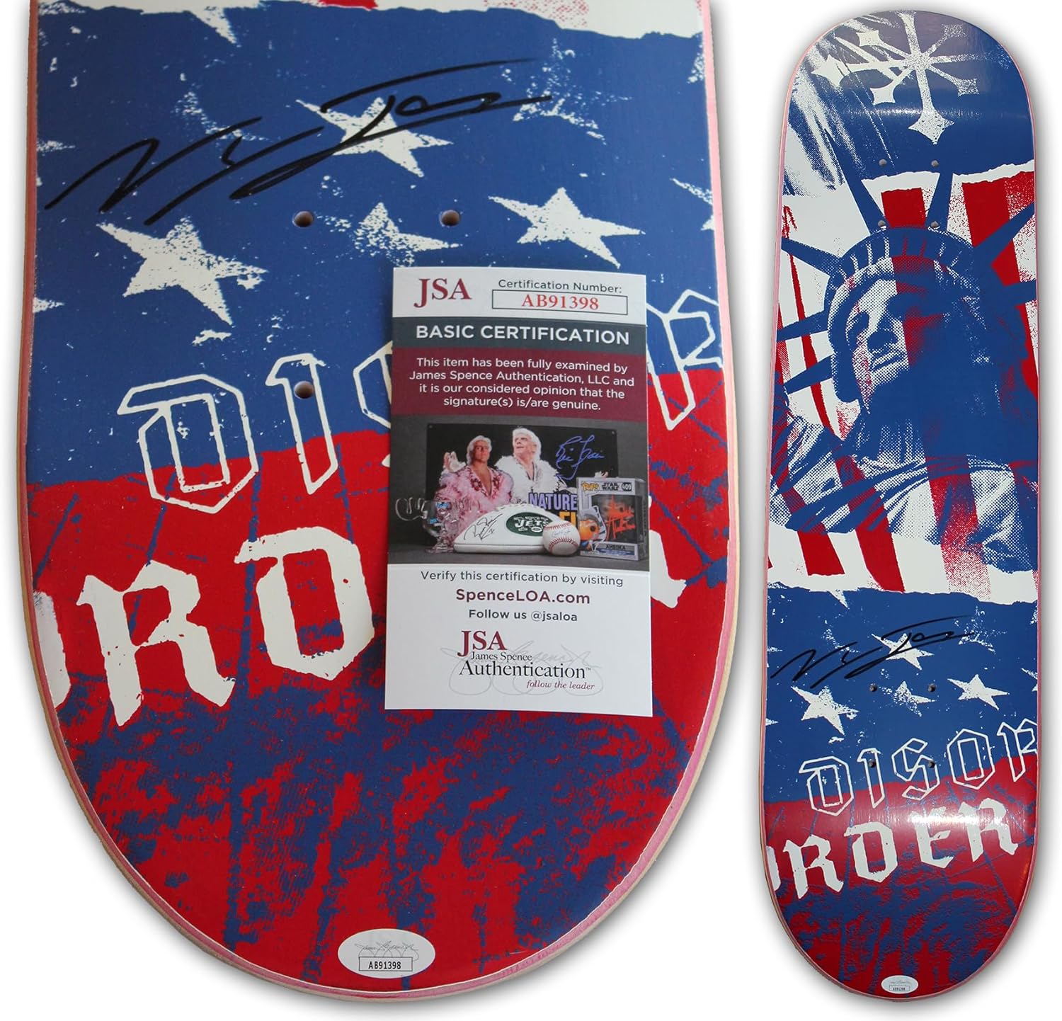 Nyjah Huston Signed Disorder States Olympic Skateboard Deck w/JSA COA