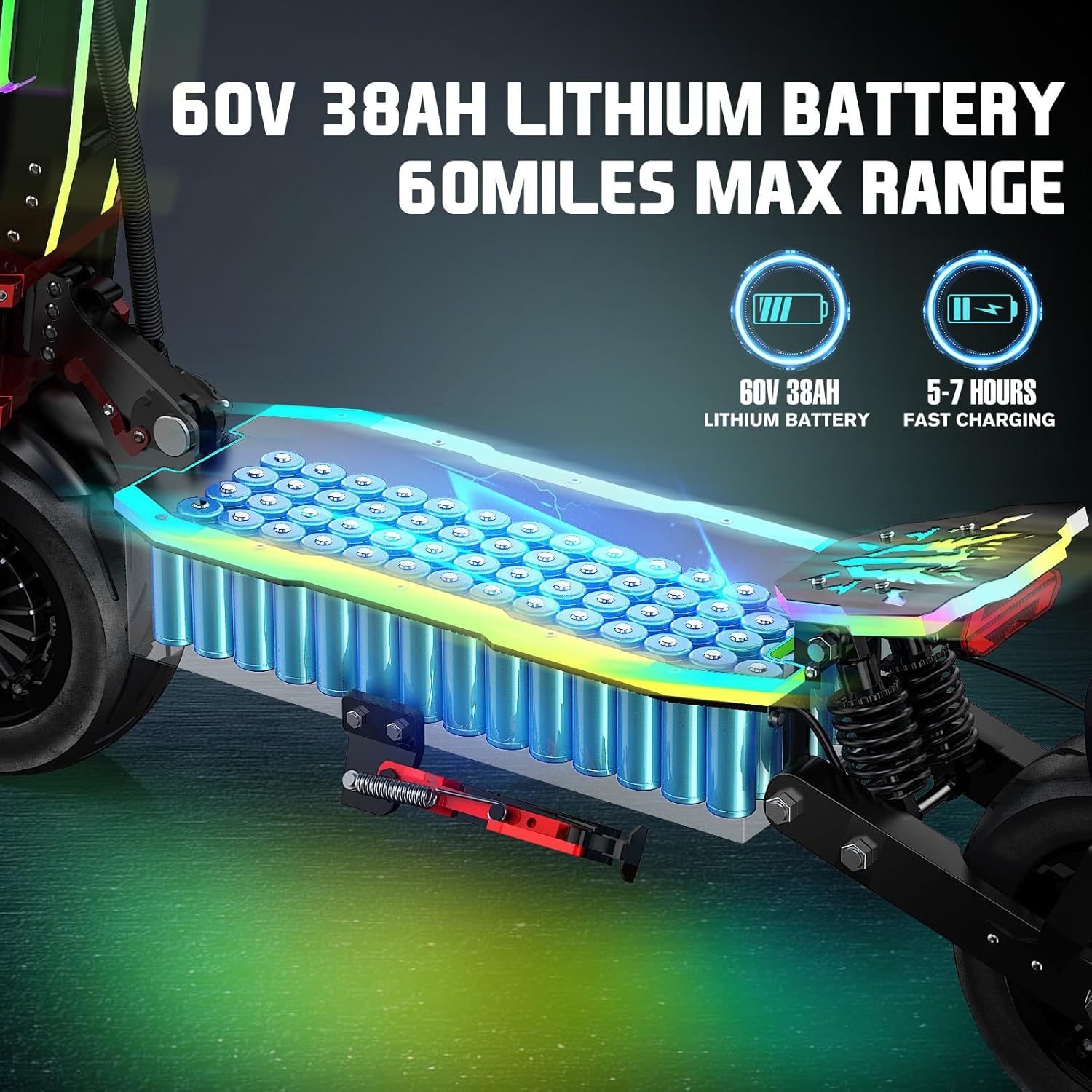 70 Miles Long Range Adults Electric Scooter, 7000W Dual Motor, 55MPH Fast Escooter,12 Inches Road Tires Foldable E-Scooters with Seat