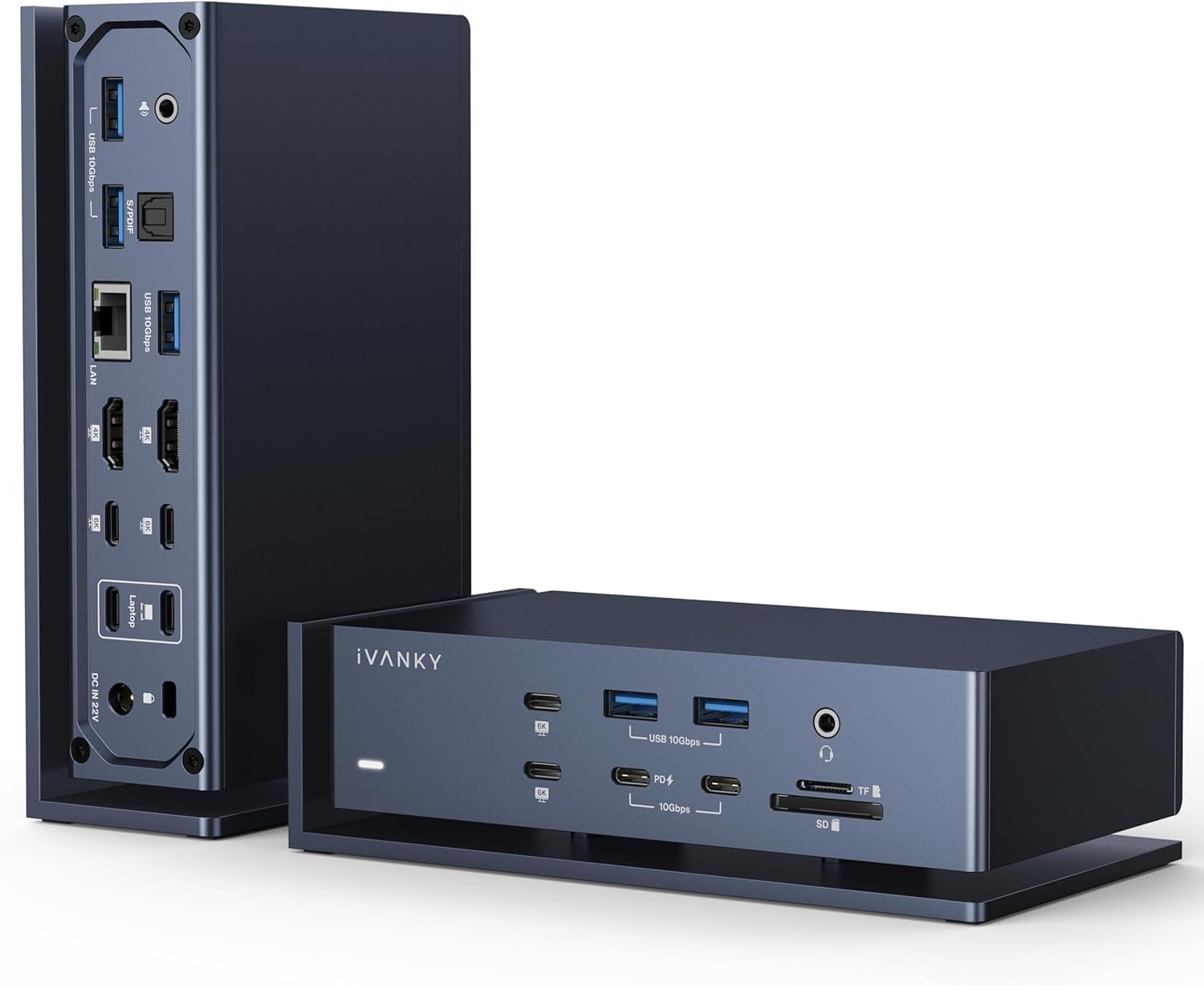 iVANKY FusionDock Max 1, 20-in-2 Thunderbolt 4 Docking Station Only for M1-M5 Pro/Max MacBook, Quad 6K or Dual 8K Display, 40Gbps Dock with 4 Downstream Thunderbolt 4 Ports, 100W, 2.5G LAN, SD 4.0