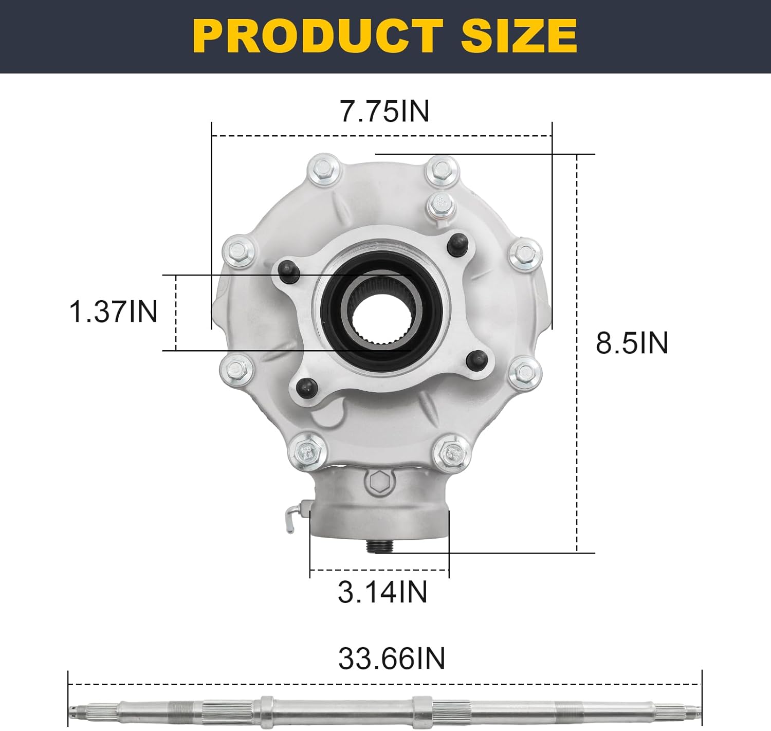 Rear Final Gear Differential with Rear Axle Shaft Compatible with Honda Rancher 2007-2013 TRX420 TRX420FM TRX420FPE TRX420FPM TRX420TE TRX420TM # 41300HP5600 41300-HP5-600