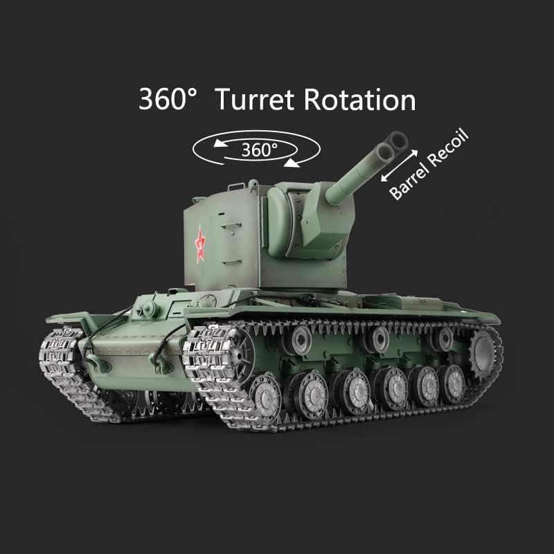 TOUCAN RC HOBBY US in Stock Henglong 1/16 7.0 Customized Soviet KV-2 Gigant RTR RC Tank 3949 Metal Tracks BB Airsoft That Shooting BB Bullets