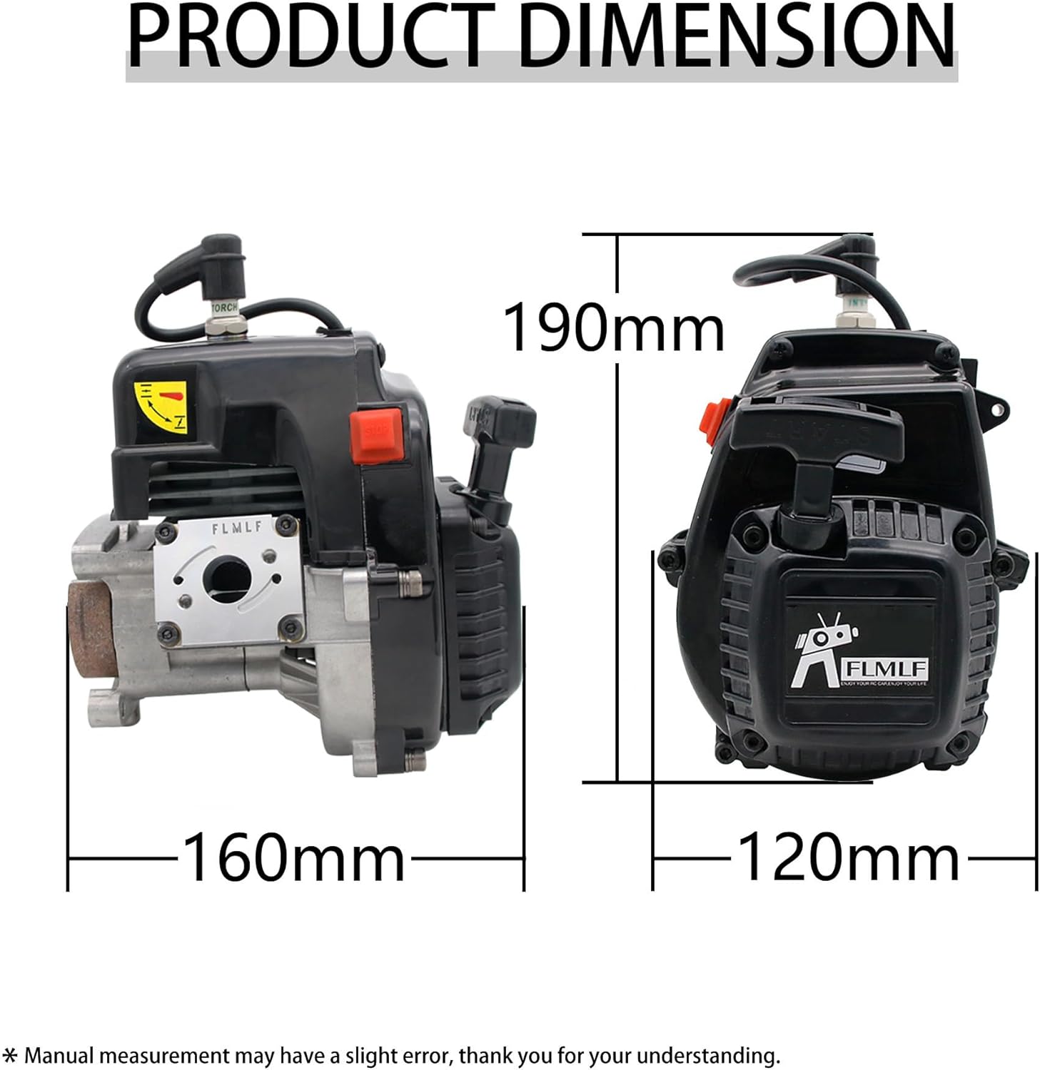 32CC 11HP Professional Reed Engine with Carb 1191 Black Cylinder Head Clutch Block Adjustable for 1/5 HPI Baja LOSI 5IVE T RC Car Parts