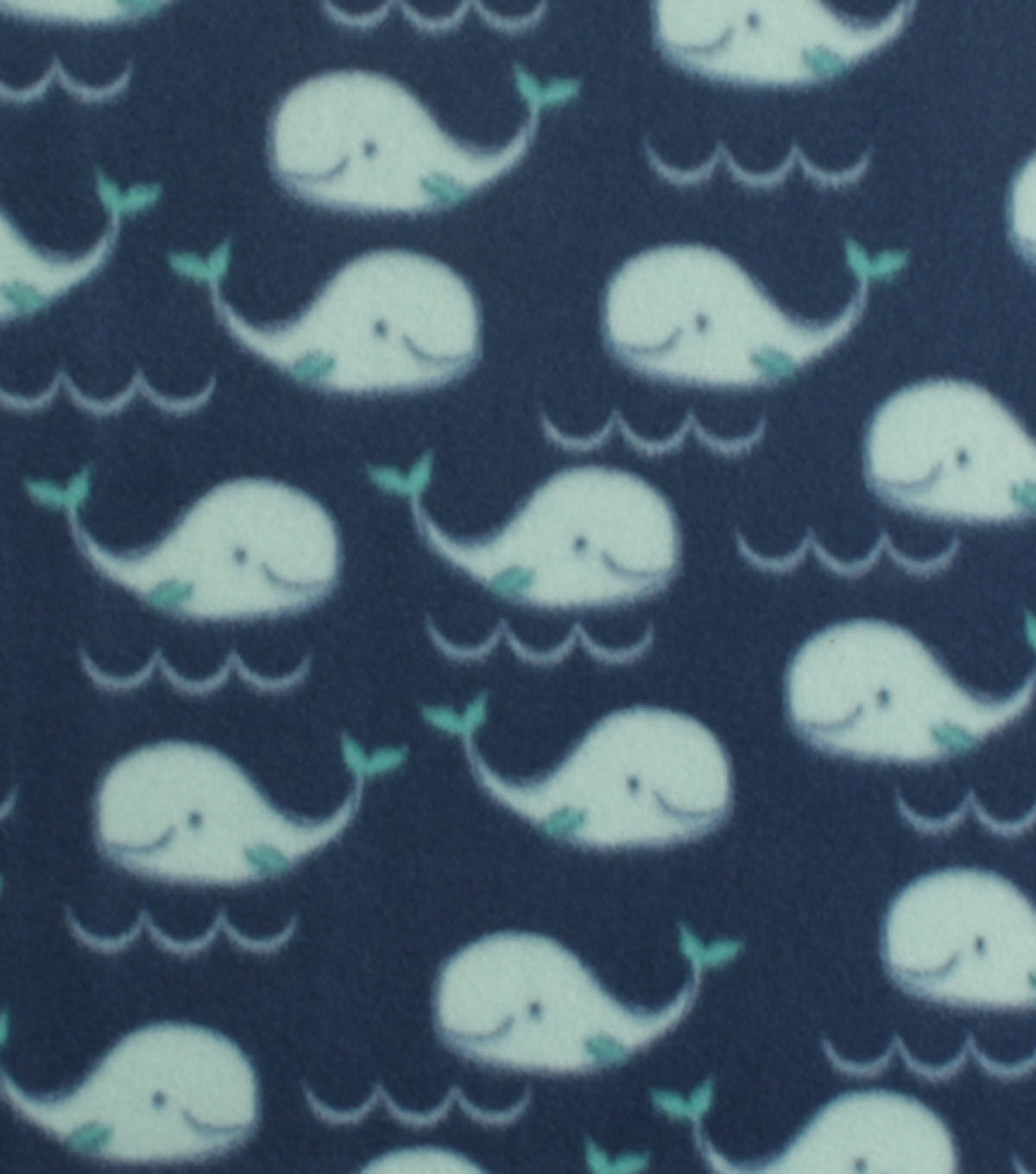 Tiny Happy Whales Blizzard Fleece Fabric