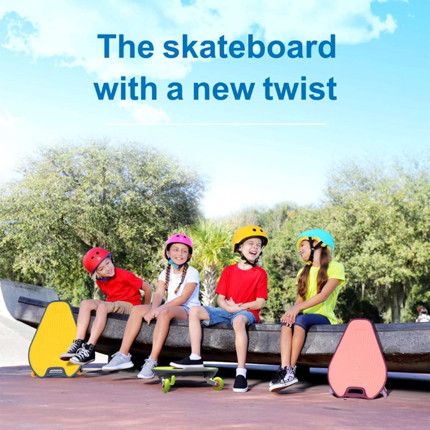 Skateboard for Kids with Bright LED Wheels Wide Base Combo Skateboard and Balance Board, Suitable for Beginners, Can Bear 220 Pounds