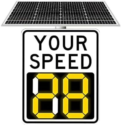 Solar-Powered LED Radar Speed Limit Sign - 50 * 70cm Weatherproof Traffic Control Display for Highways & Speed-Limited Roads, Real-Time Radar Feedback Solution