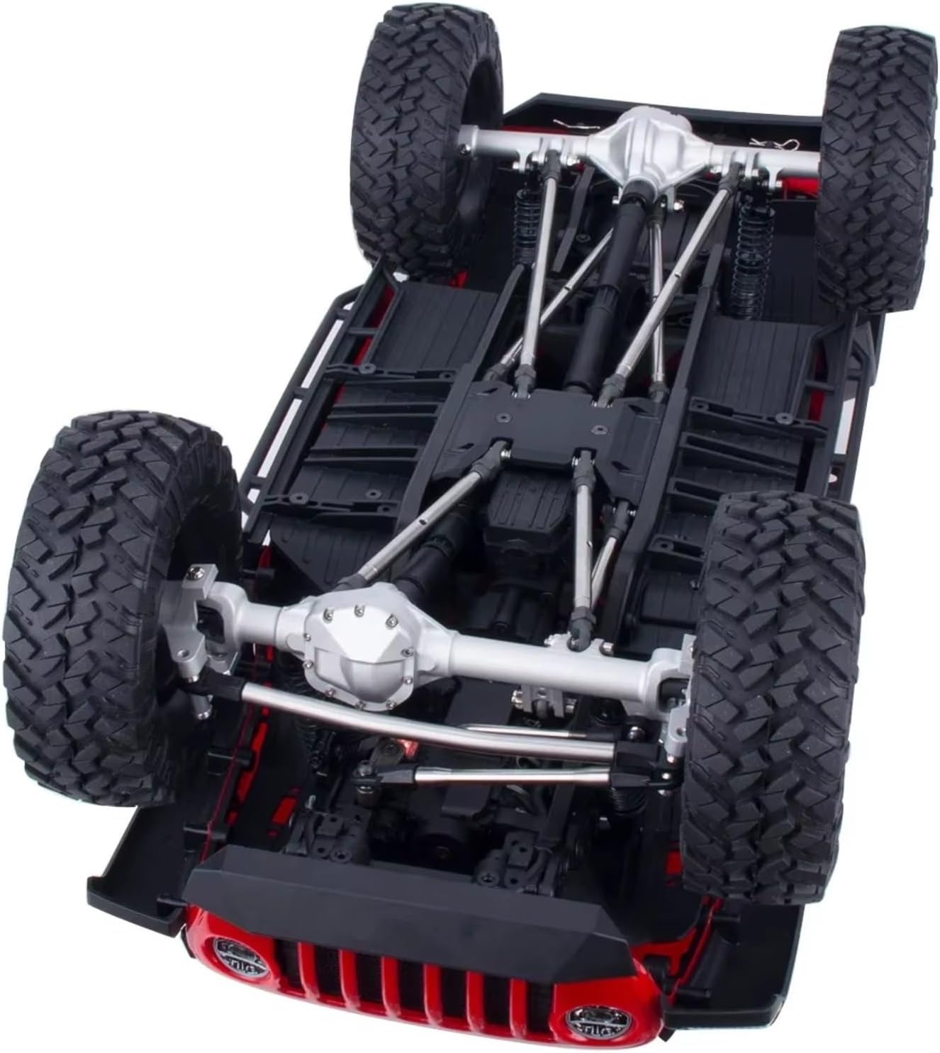 RC Axle Models For Axial For SCX10 II VS4-10 For Rock 1/10 Front Rear Offset Straight Axle Set Aluminum Piece Construction Trucks Parts RC Crawler(Silver,1set)