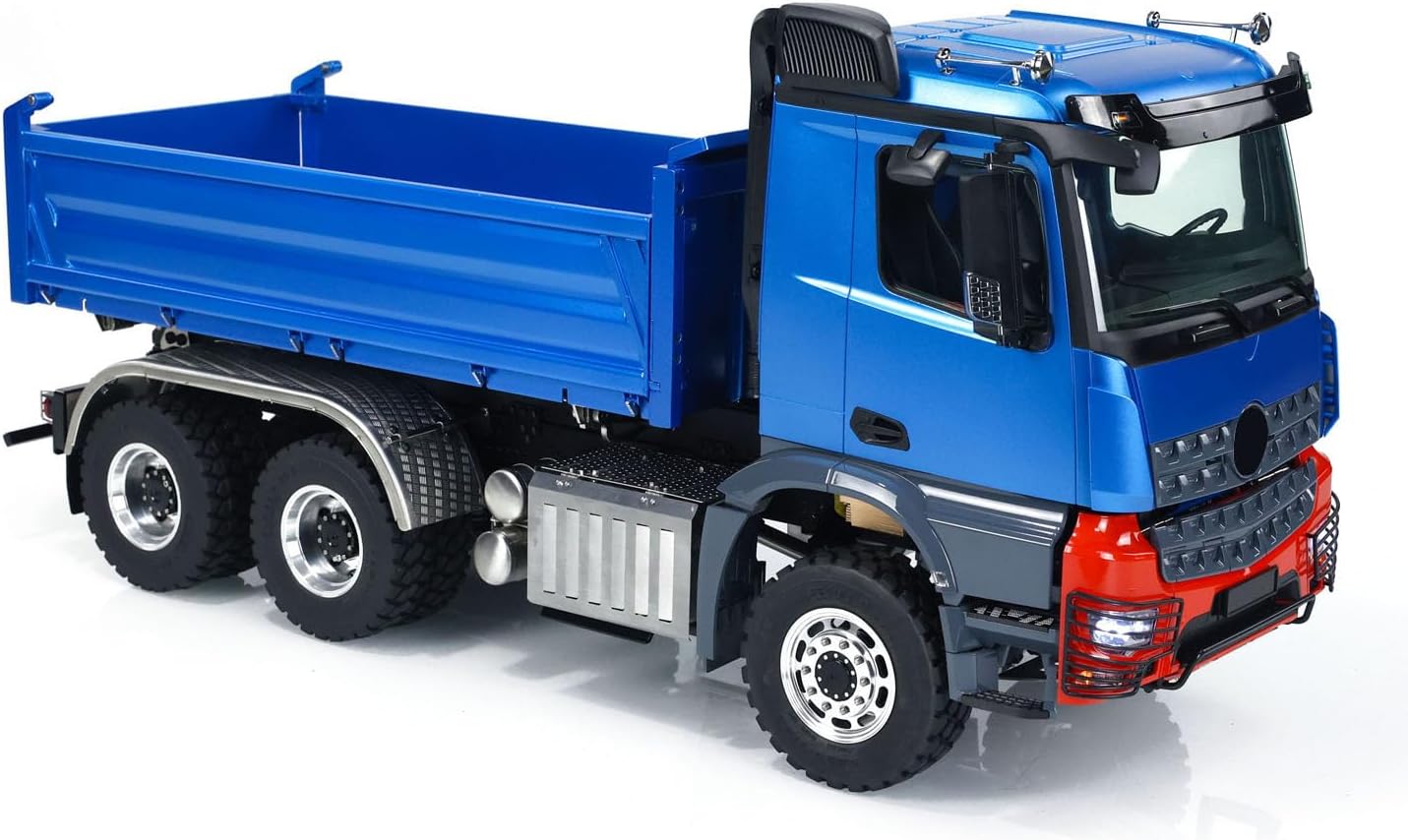 1:14 6X6 LESU RC Hydraulic Dump Car RTR Metal Remote Control 3-Way Dumper Trucks 3-Speed Transmission Differential Lock Light Sound System Model