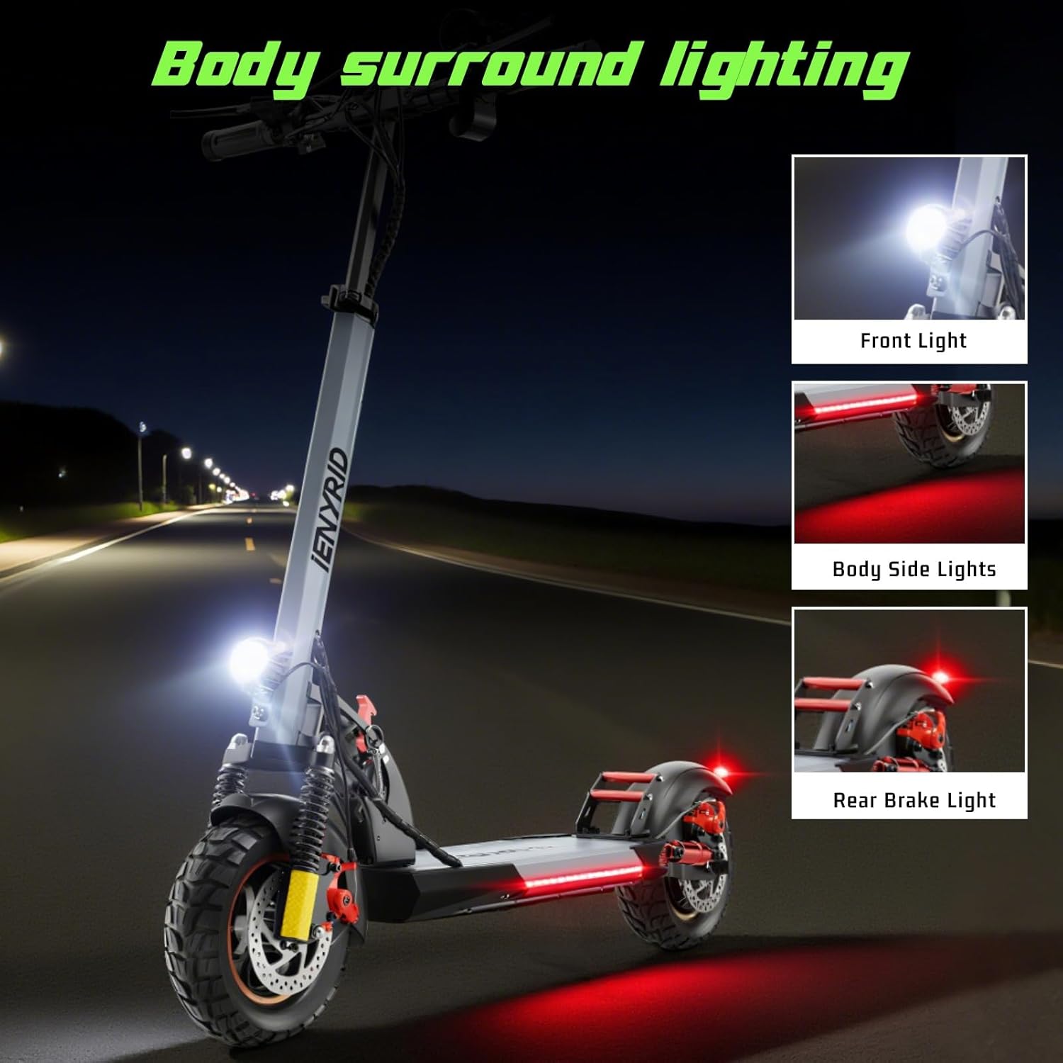 Electric Scooter,Peak 1000W High Power Motor 28MPH,28Miles Long Range,10
