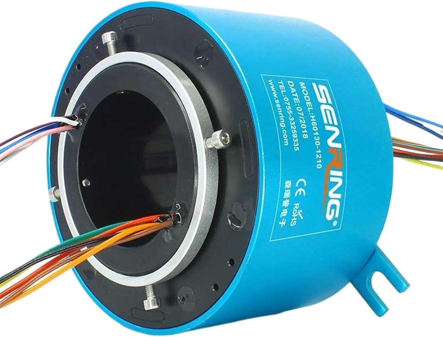 Bore 60mm Through Hole Slip Ring with OD 130mm Rotary Joints 12 Wires 10A for Rotating Electric Machines