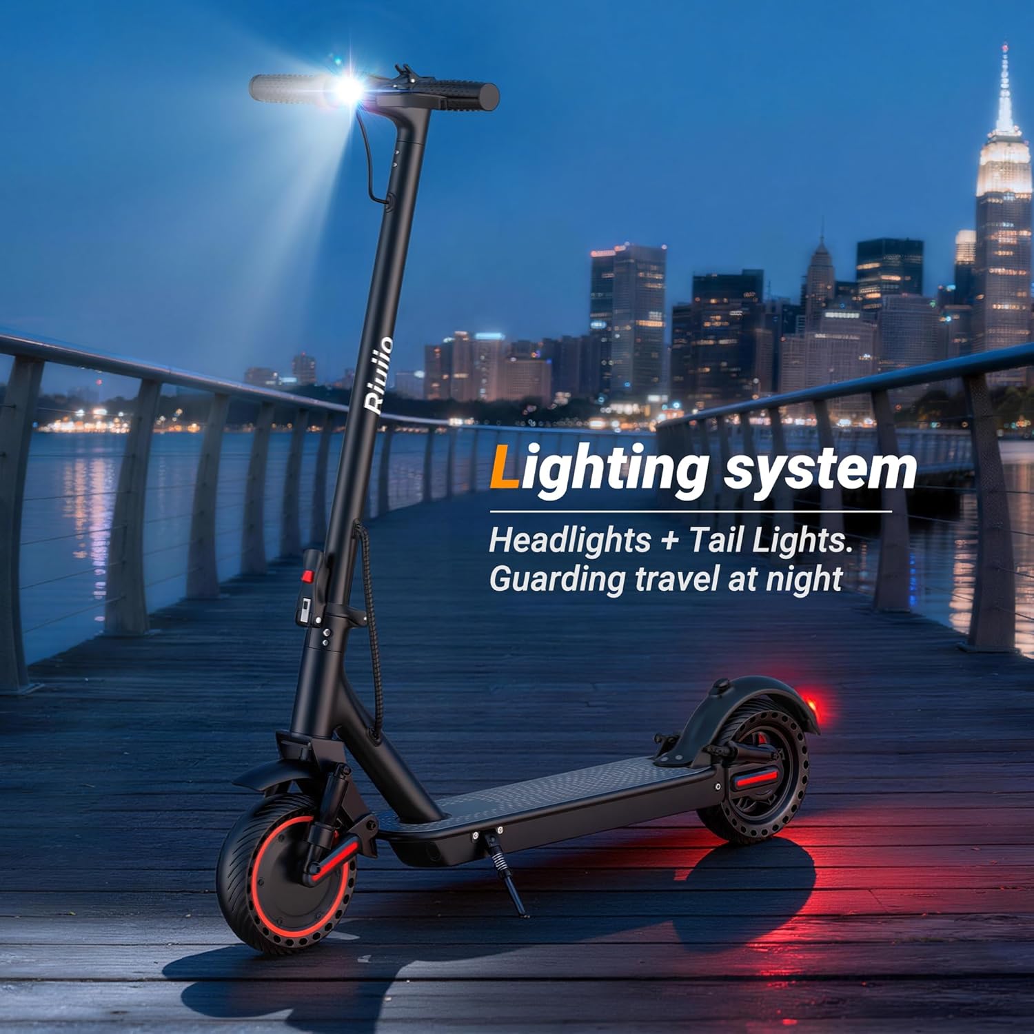 Electric Scooter for Adults, 350/500W Motor, 19/22MPH, 21/31 Miles Max Range, Dual Suspension, 8.5/10