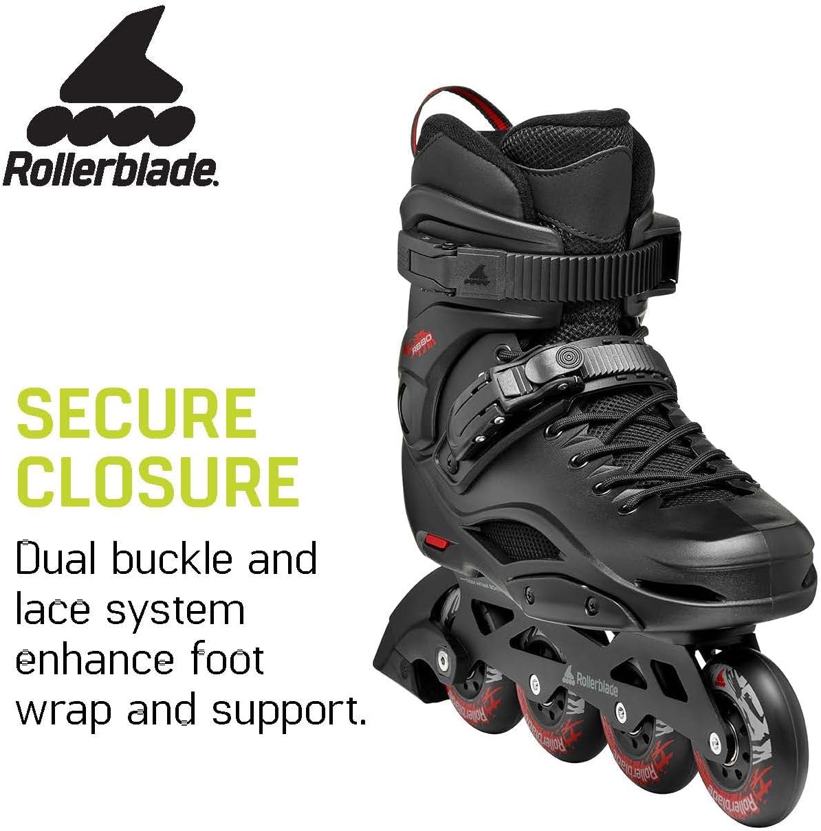 Rollerblade RB 80 Men's Urban Inline Skate, Black and Red