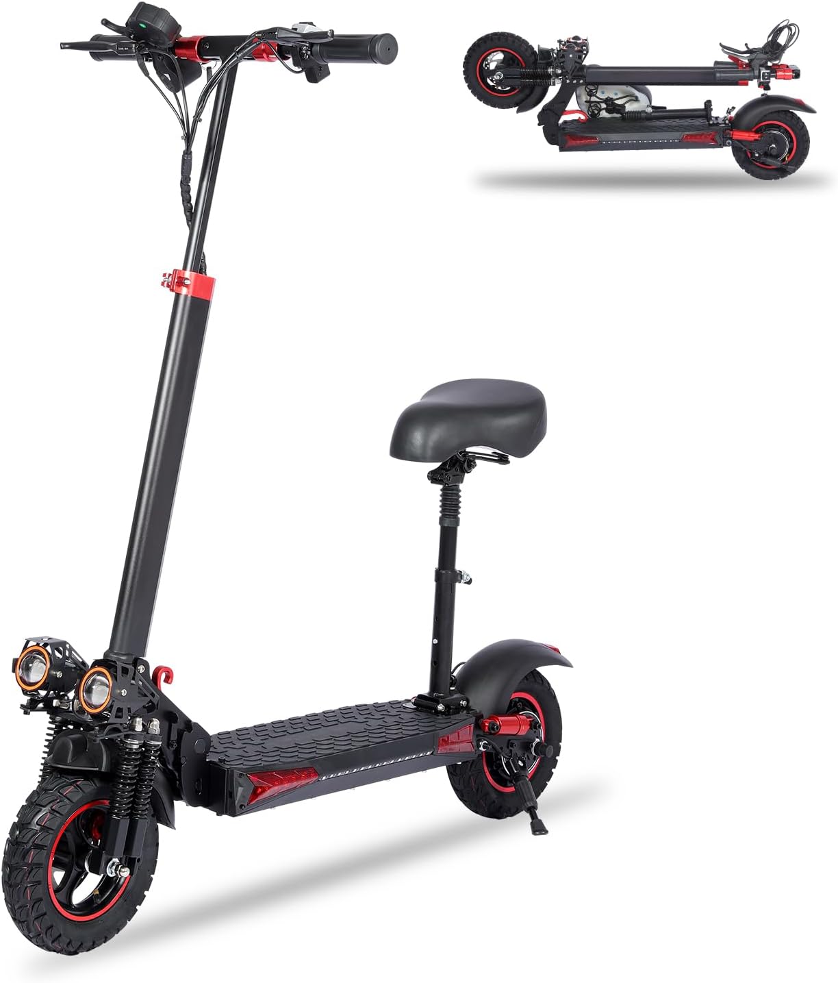 Ultimate Electric Scooter for Adults 1200W/1600W Motor 34 Mph Top Speed with Miles Long Range Features Dual Braking Cruise Control Dual Suspension Foldable E Scooter with Smart LCD