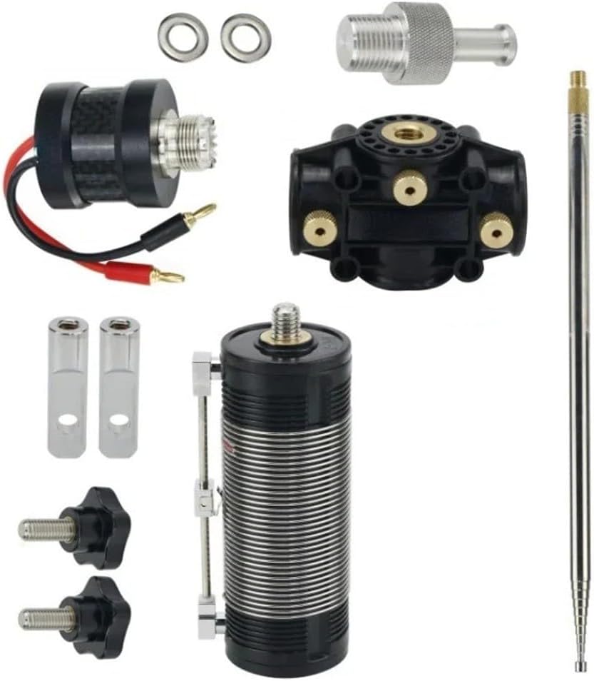 Portable Shortwave Antenna Kit Upgrade for PAC-12 for JPC-7 Amateur Radio Multi-Band Stainless Steel Black Aluminum Construction