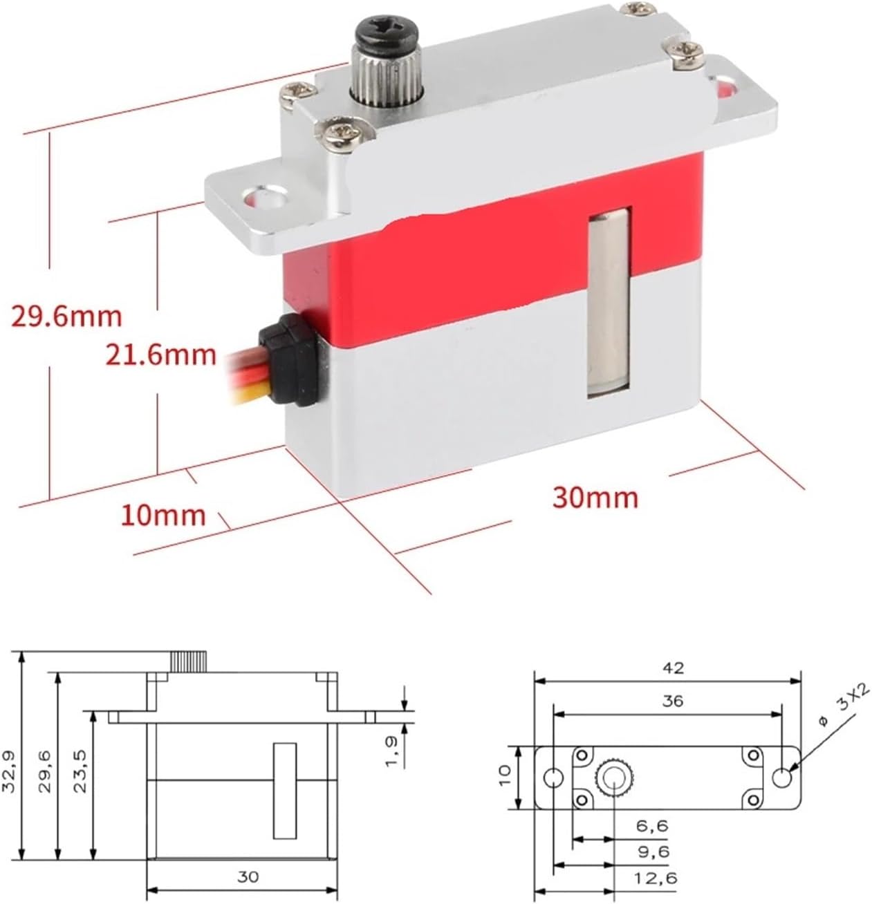 X10-710 V8.0 7.5Kgf.cm 0.10sec Mini Digital Metal Gear Servo for RC Gliders
